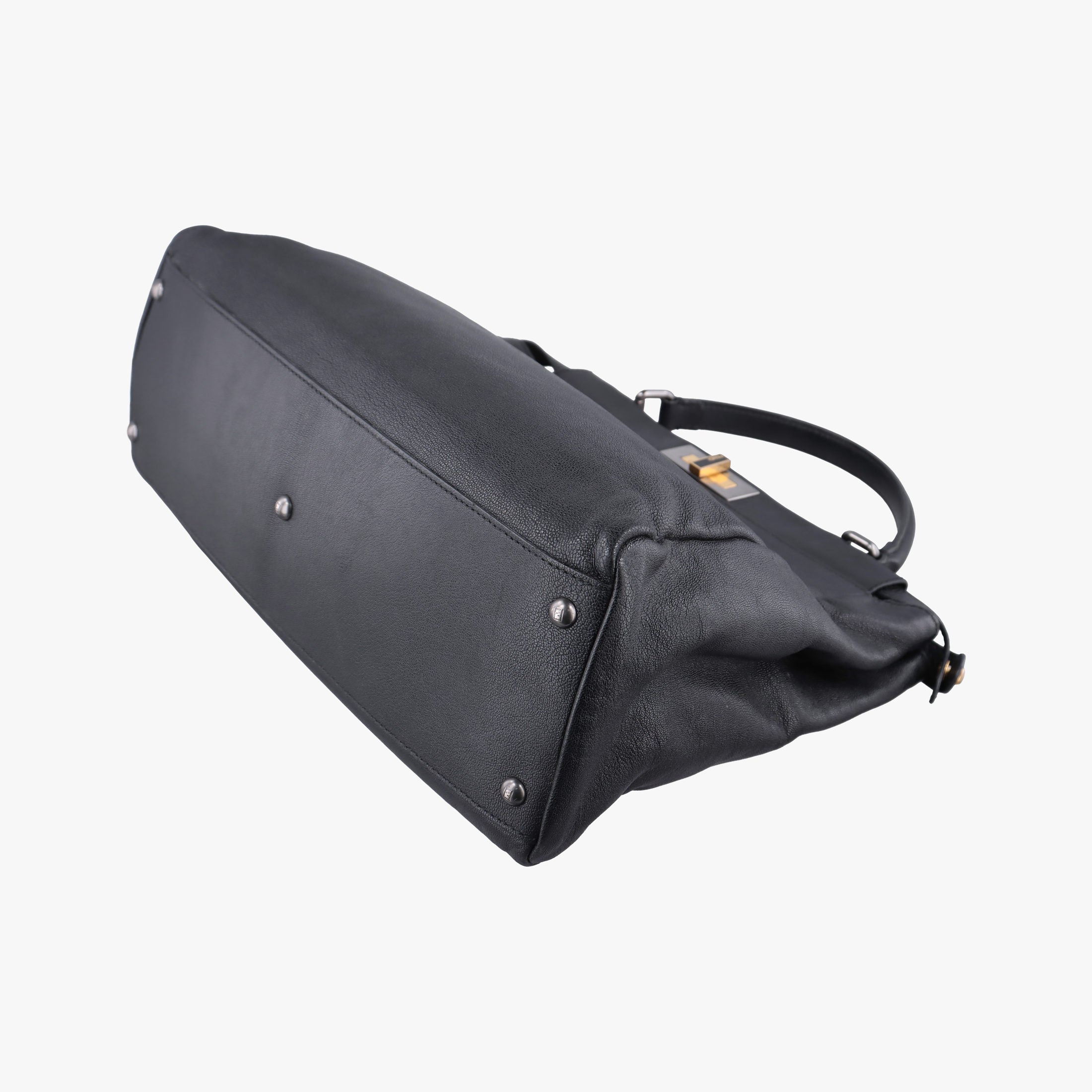 Pre-owned Fendi PEEKABOO Large Black Leather 8BN210 shoulderbag | stylenewstar