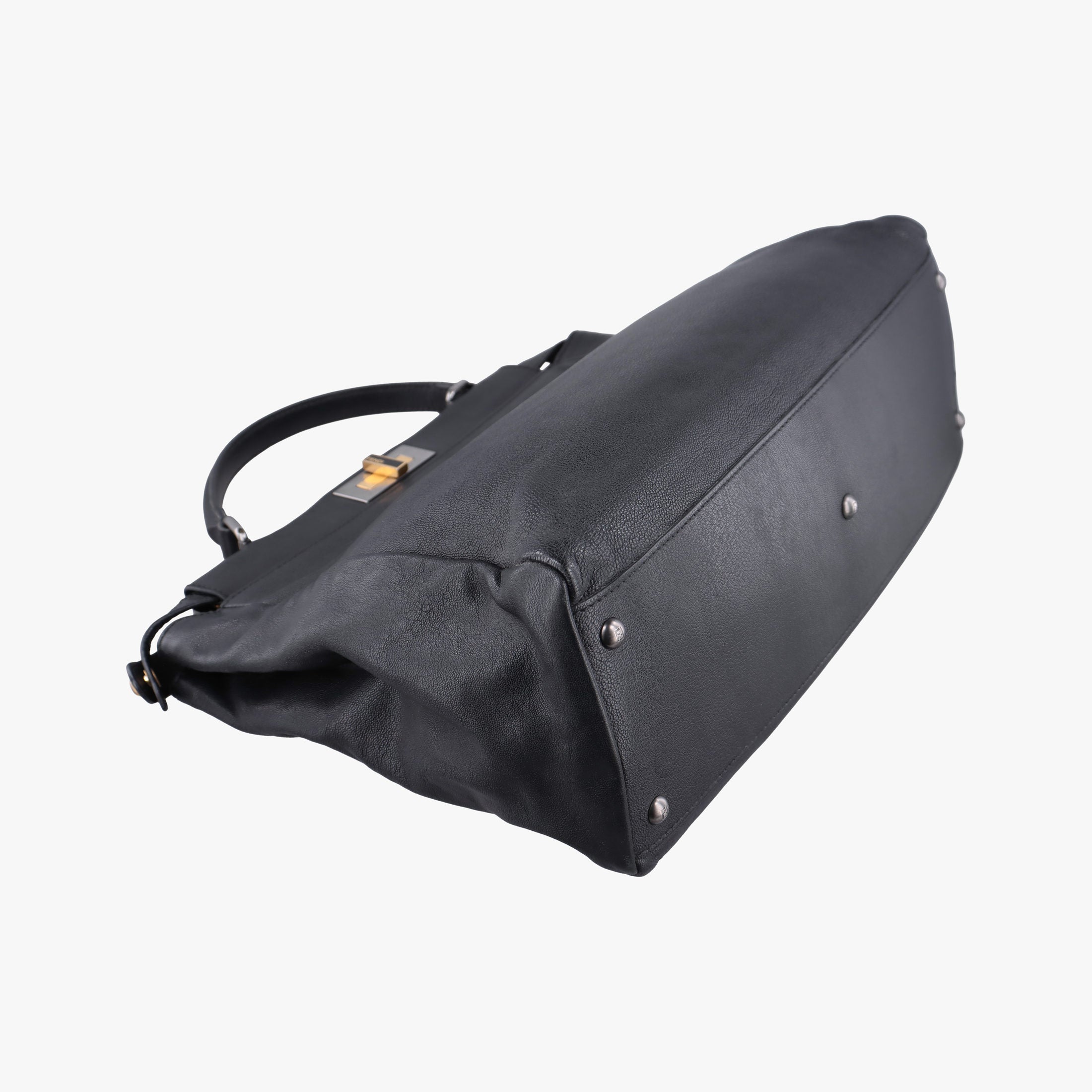 Pre-owned Fendi PEEKABOO Large Black Leather 8BN210 shoulderbag | stylenewstar