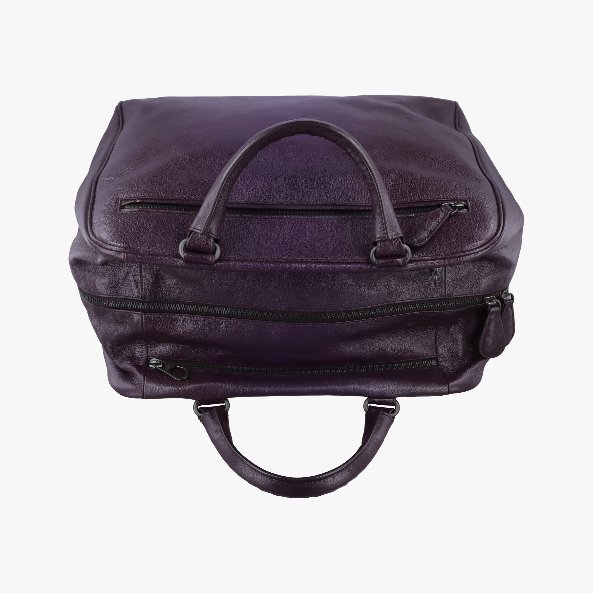 Pre-owned Bottega Veneta Intrecciato business Purple Leather  handbag | stylenewstar