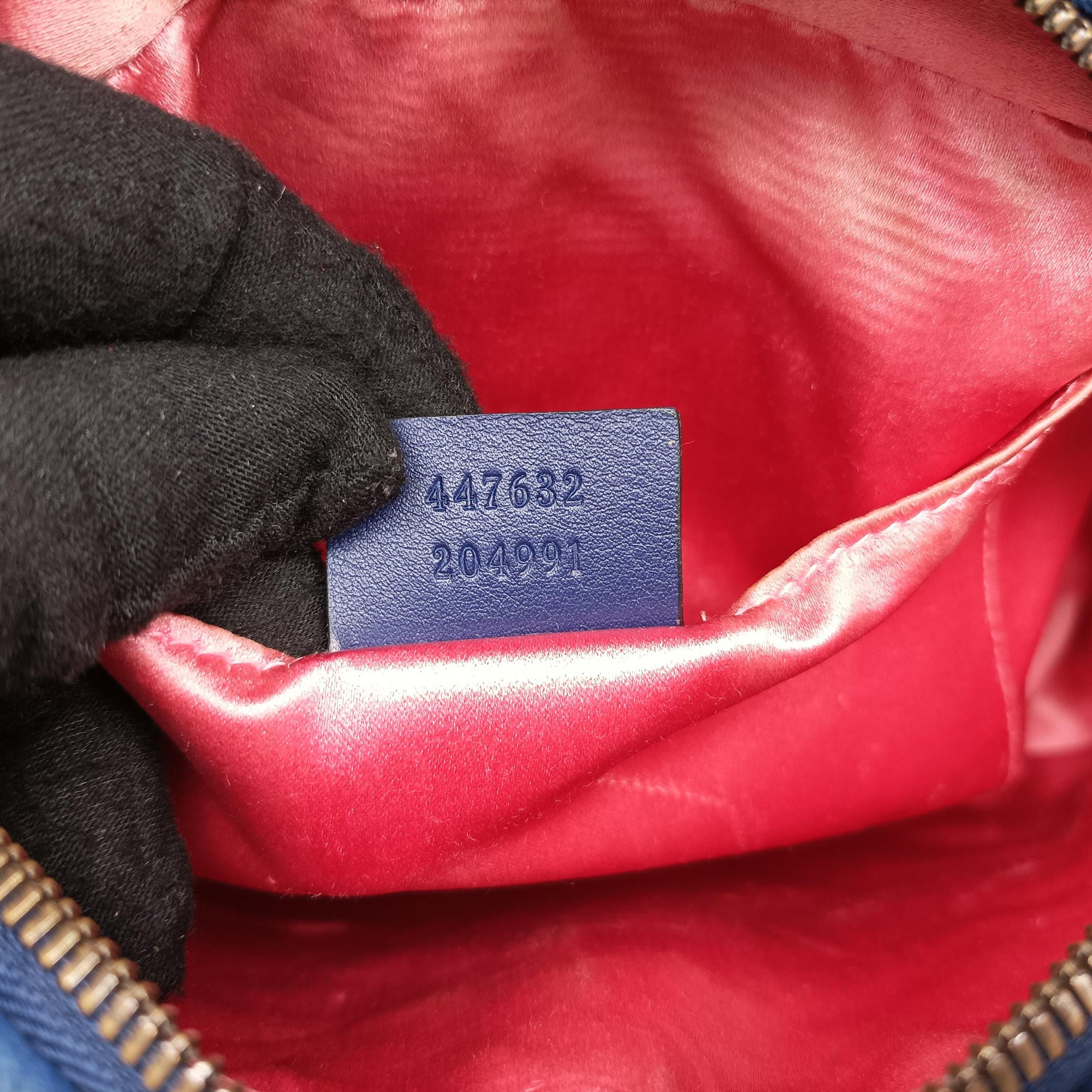 Vintage Gucci GG Marmont Blue velour 447632 shoulderbag | stylenewstar