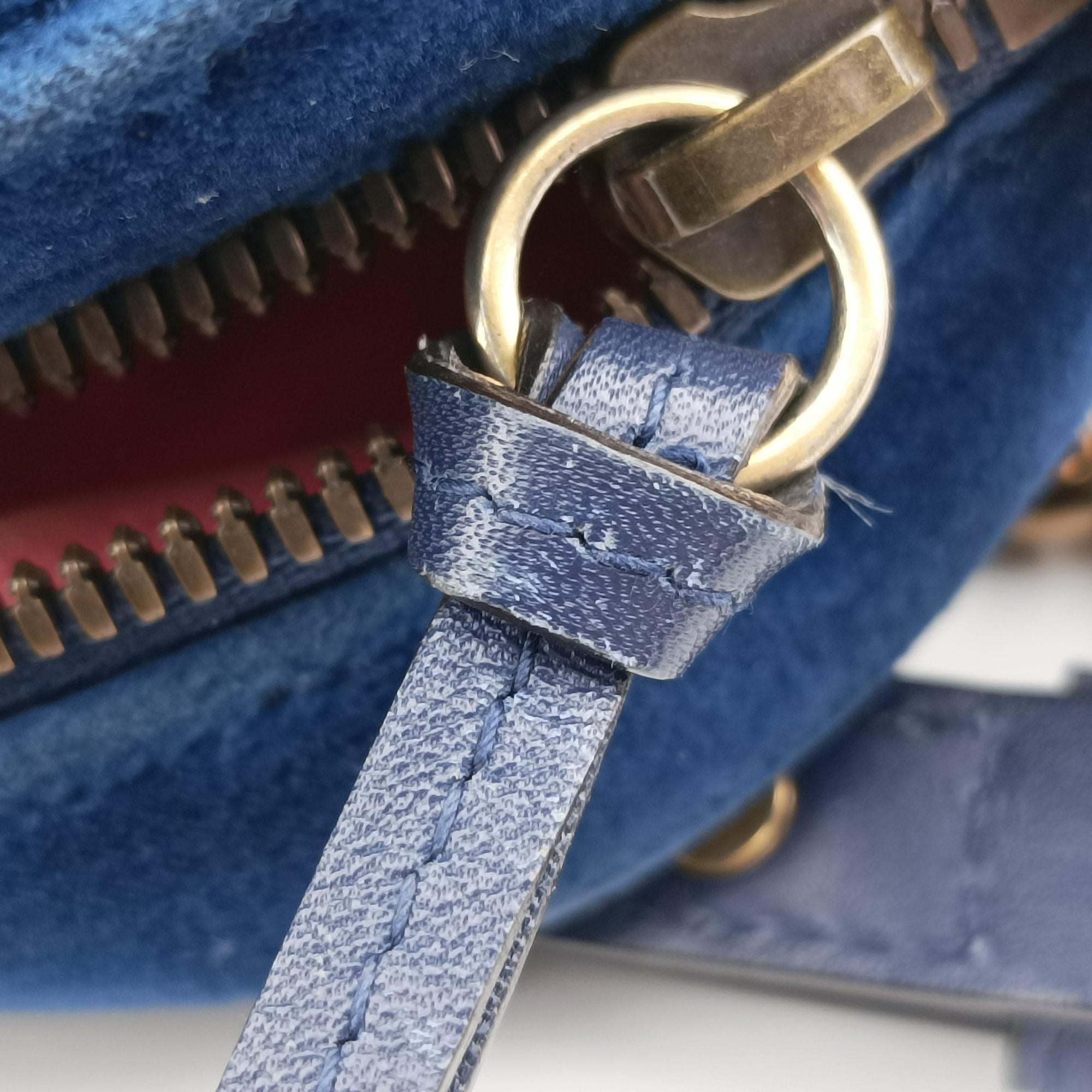 Vintage Gucci GG Marmont Blue velour 447632 shoulderbag | stylenewstar