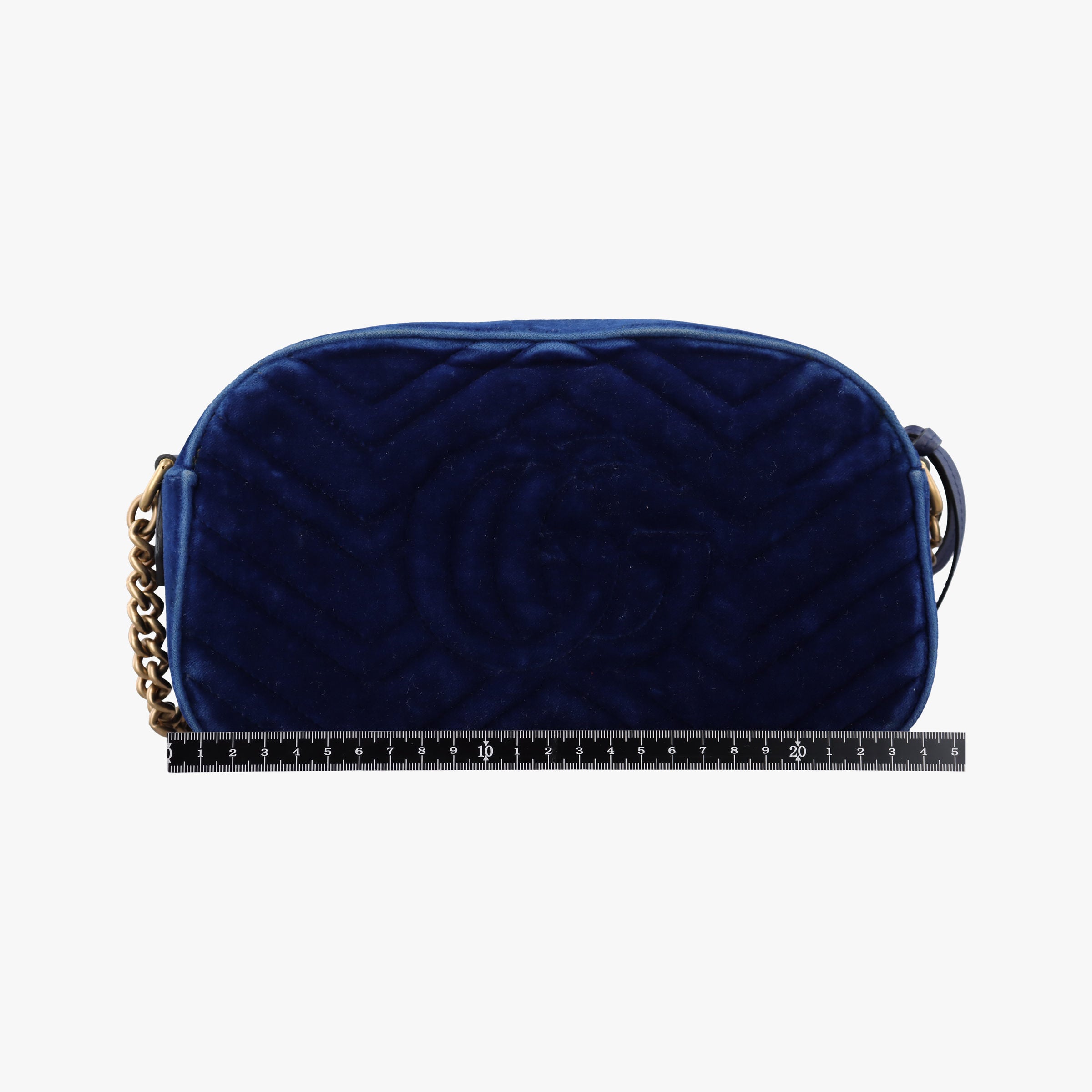 Vintage Gucci GG Marmont Blue velour 447632 shoulderbag | stylenewstar
