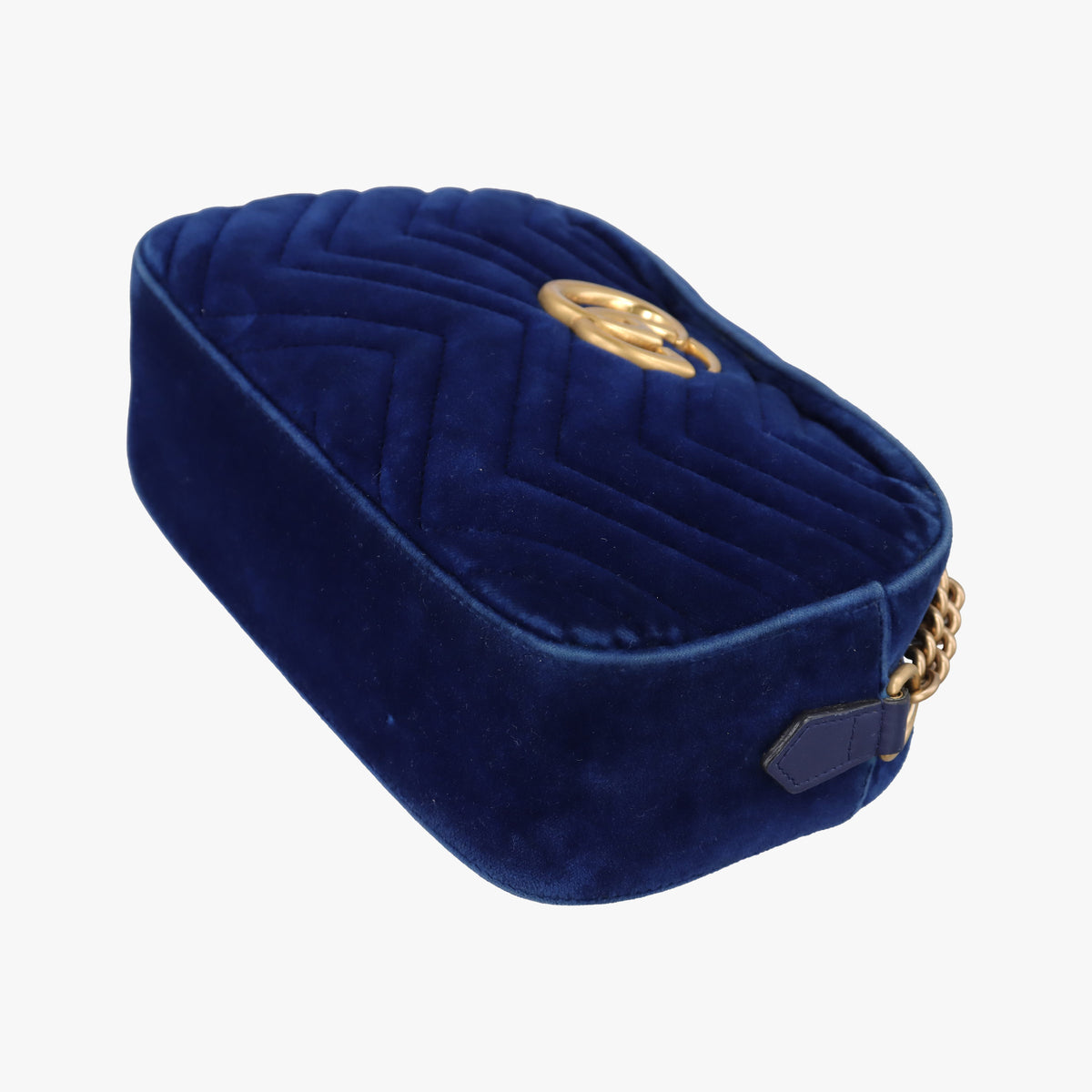 Vintage Gucci GG Marmont Blue velour 447632 shoulderbag | stylenewstar