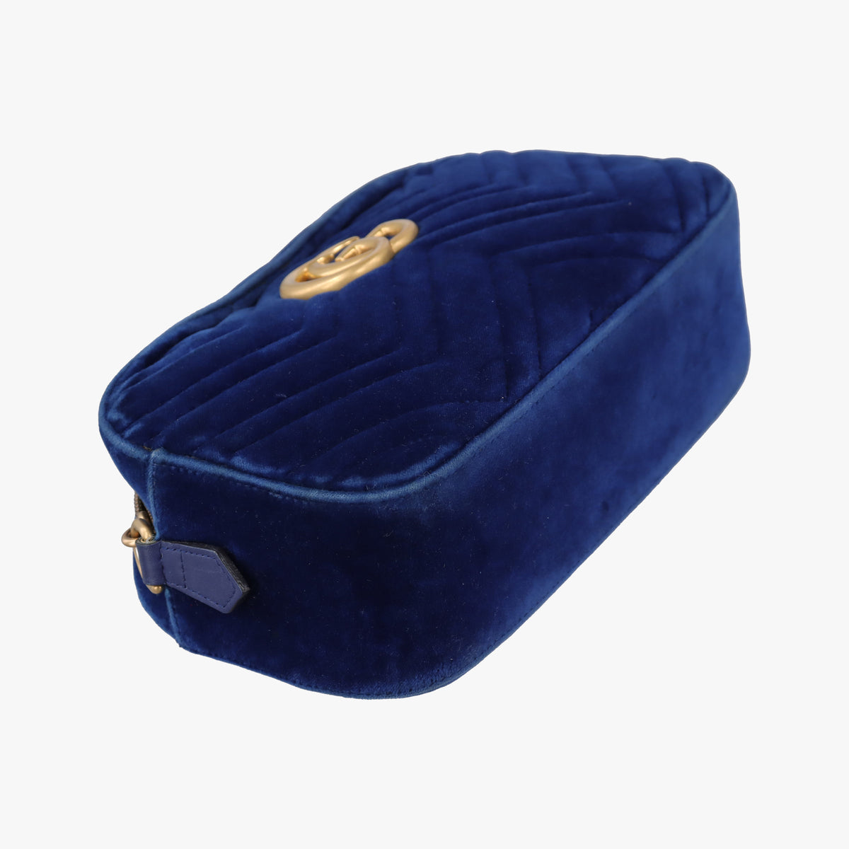 Vintage Gucci GG Marmont Blue velour 447632 shoulderbag | stylenewstar