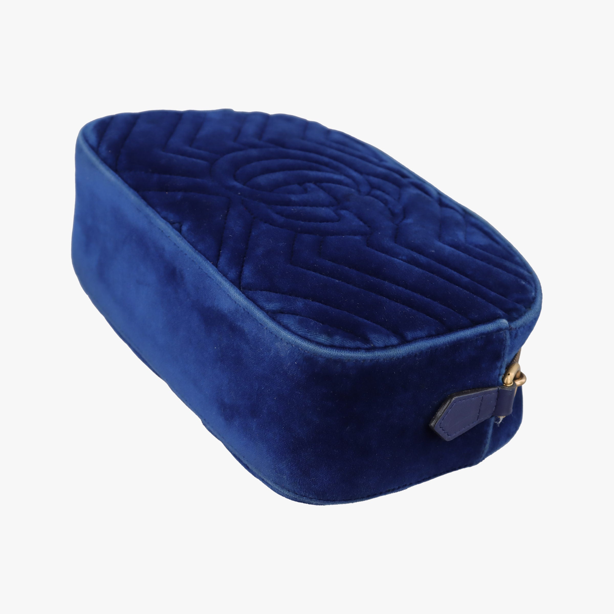 Vintage Gucci GG Marmont Blue velour 447632 shoulderbag | stylenewstar