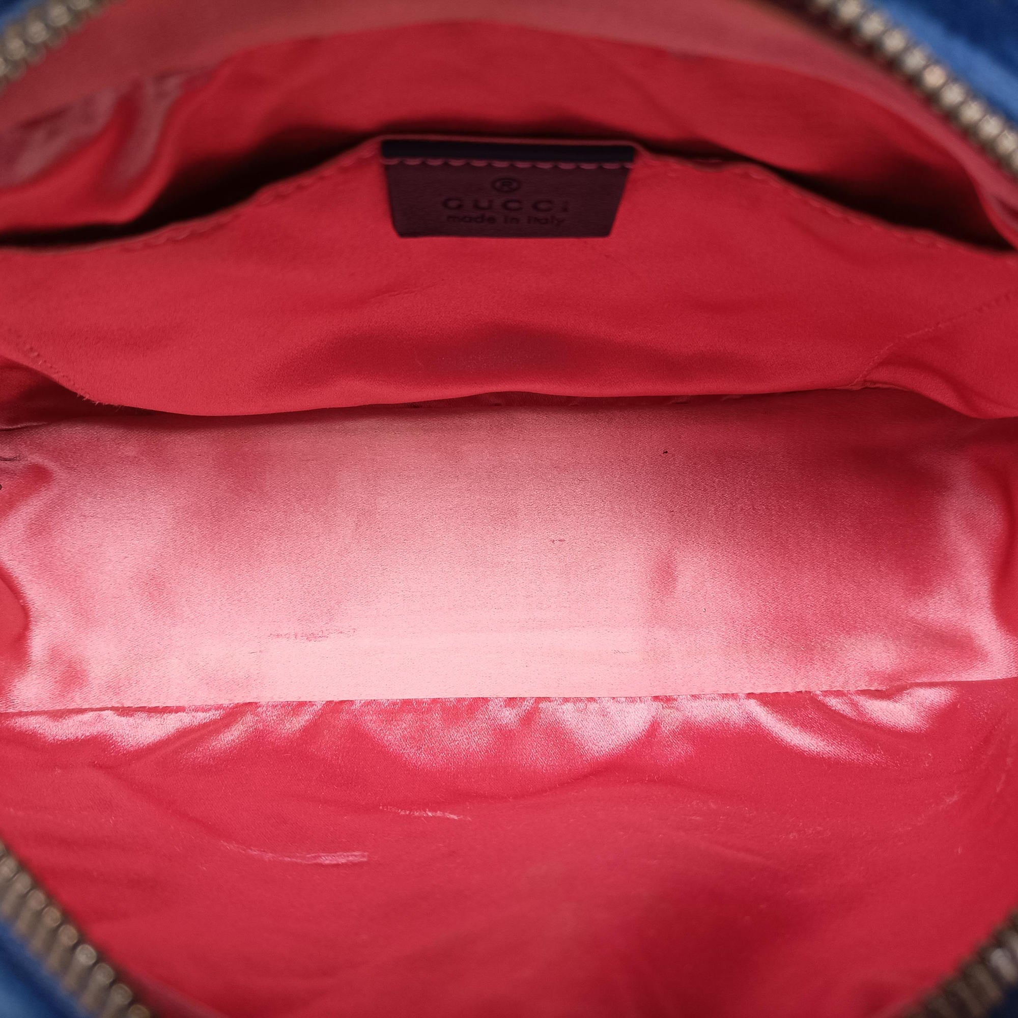 Vintage Gucci GG Marmont Blue velour 447632 shoulderbag | stylenewstar