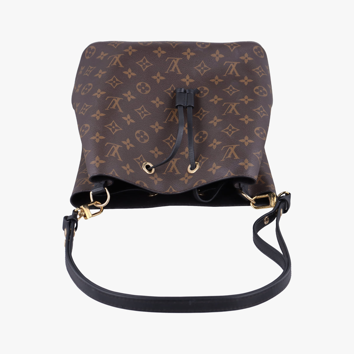 Pre-owned Louis Vuitton NeoNoe BROWN×Noir Monogram Canvas M44020 shoulderbag | stylenewstar