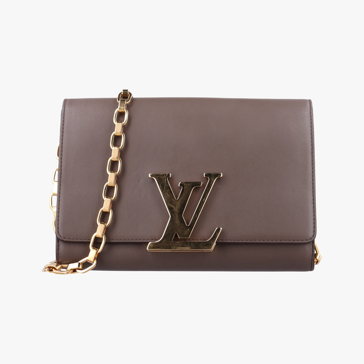 Pre-owned Louis Vuitton LOUISE MM Brown Leather M94647 shoulderbag | stylenewstar