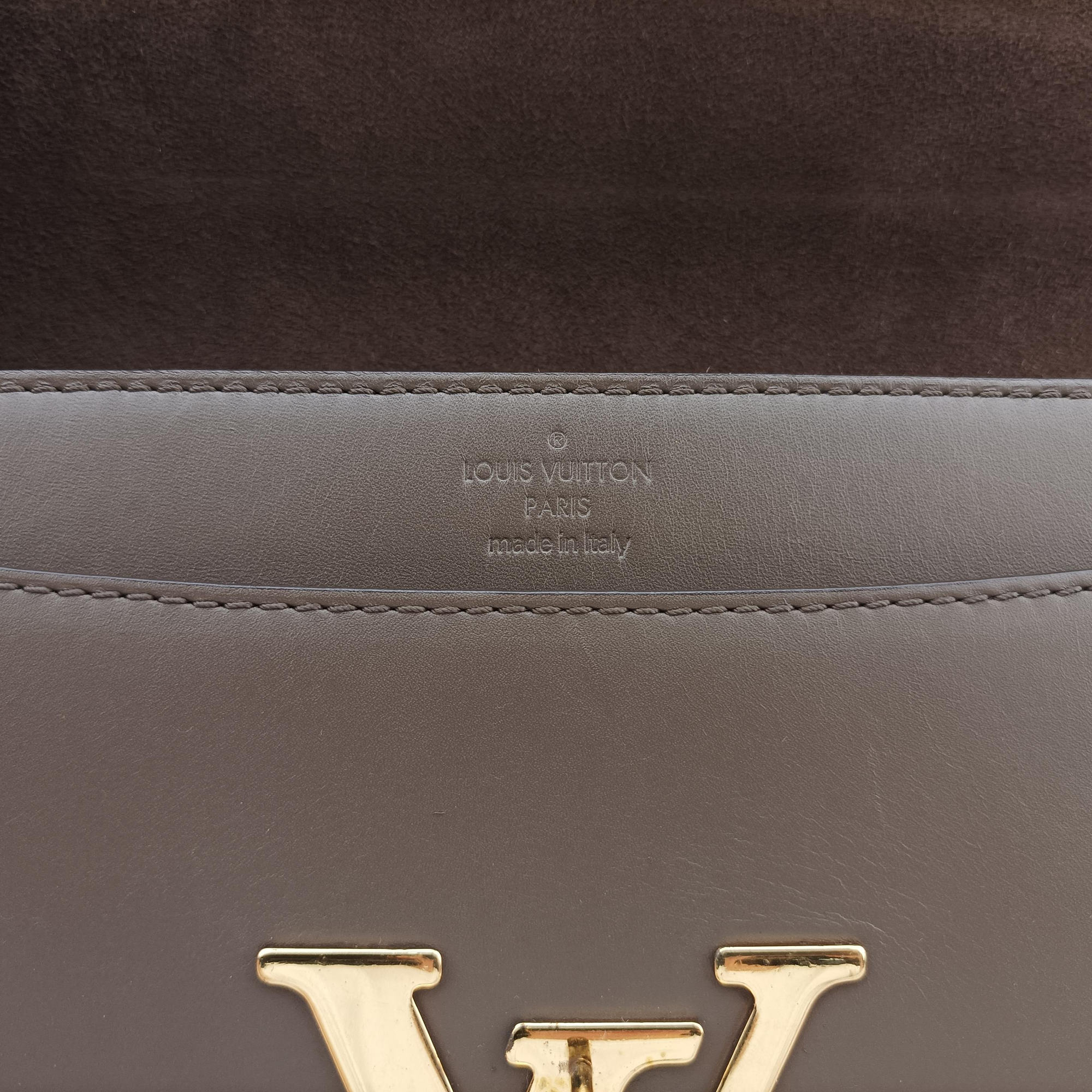 Pre-owned Louis Vuitton LOUISE MM Brown Leather M94647 shoulderbag | stylenewstar