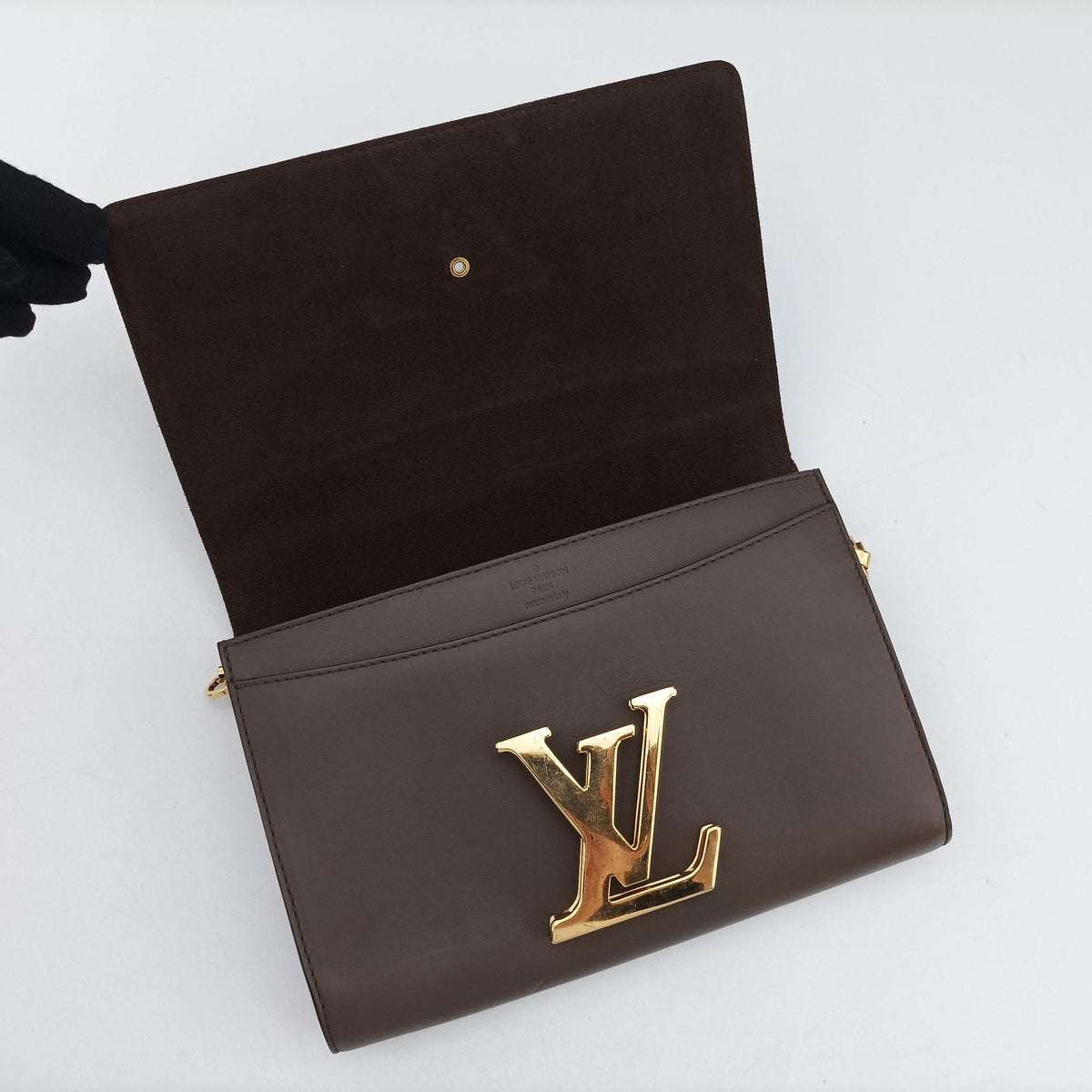 Pre-owned Louis Vuitton LOUISE MM Brown Leather M94647 shoulderbag | stylenewstar