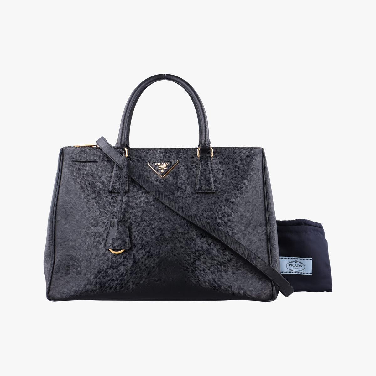 Pre-owned Prada Galleria Black SAFFIANO Leather BN2274 shoulderbag | stylenewstar