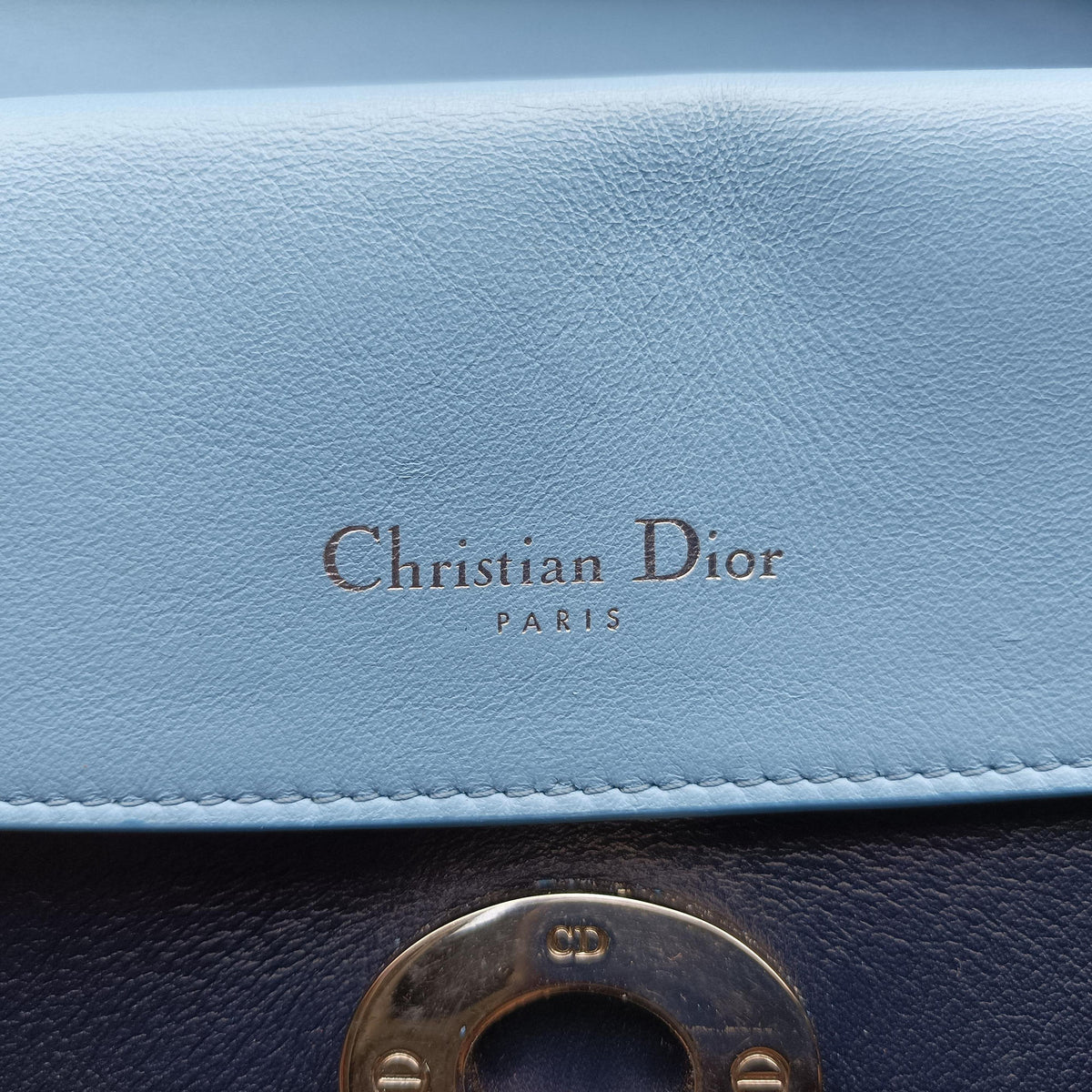 Pre-owned Christian Dior Be Dior Navy×Blue Leather  shoulderbag | stylenewstar