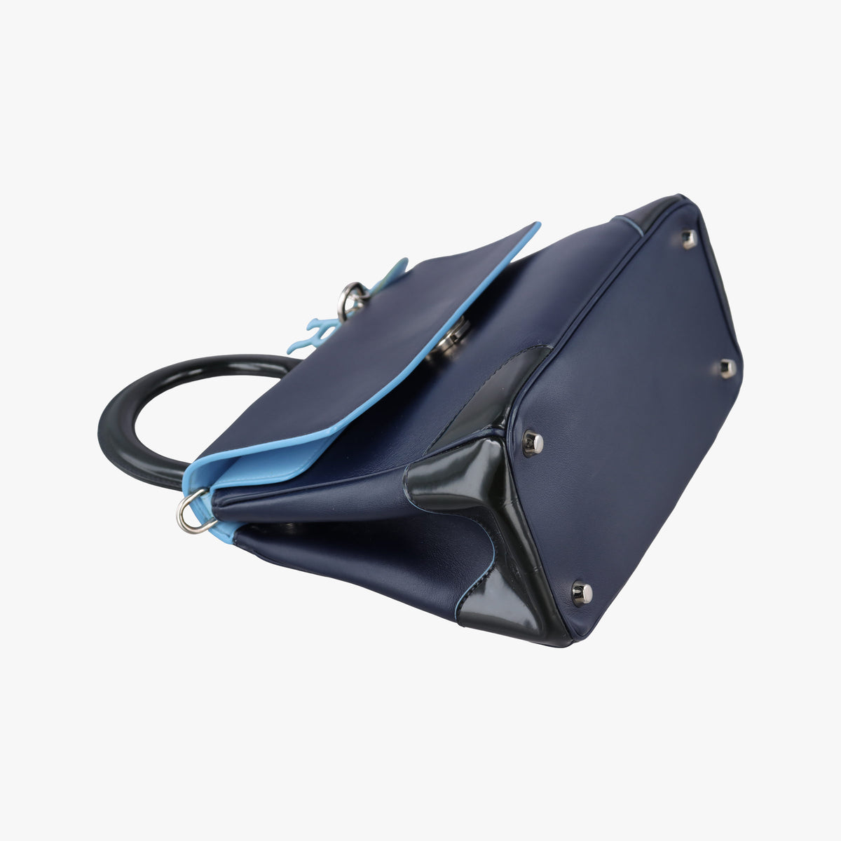 Pre-owned Christian Dior Be Dior Navy×Blue Leather  shoulderbag | stylenewstar