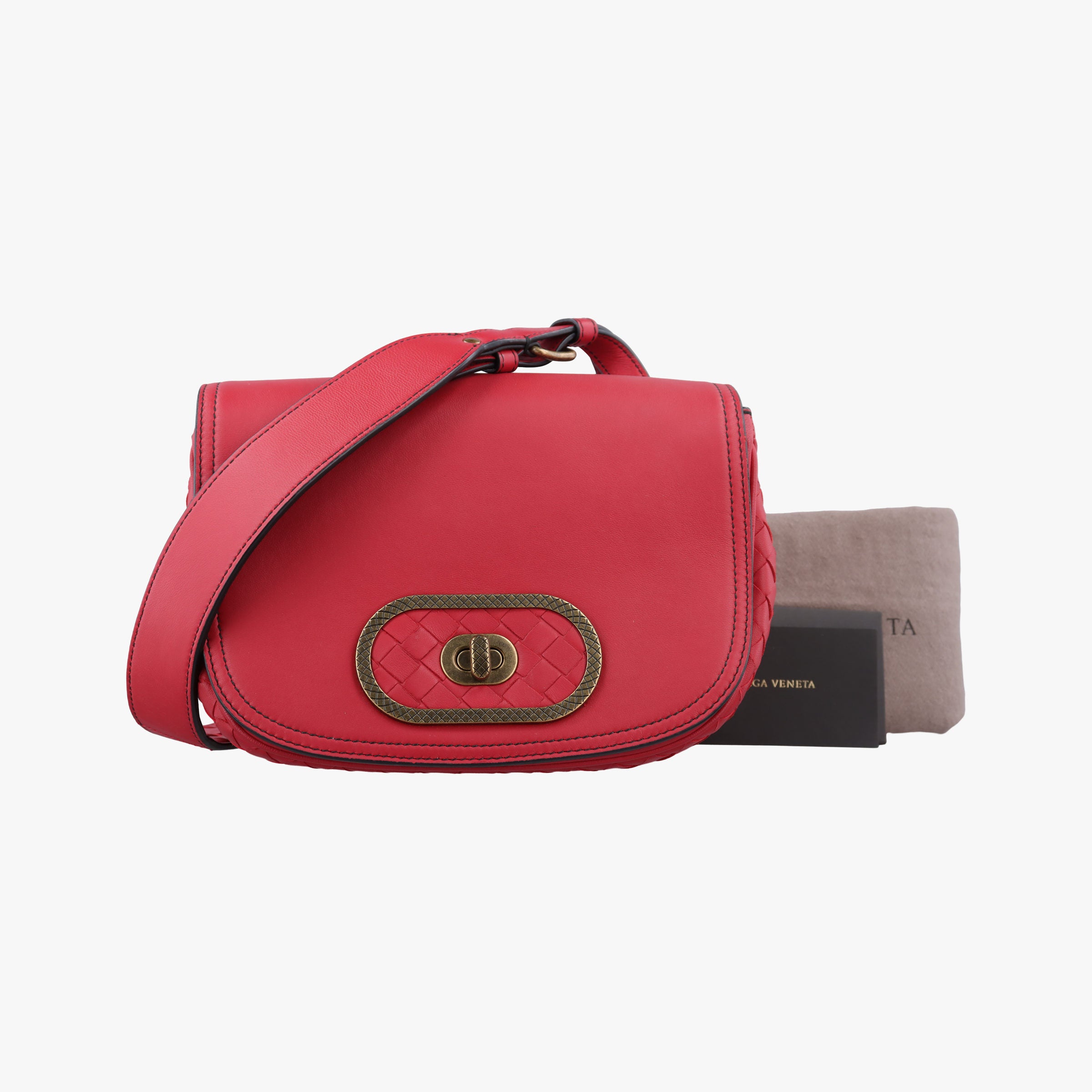 Vintage Bottega Veneta Luna Intrecciato Red lambskin  shoulderbag | stylenewstar