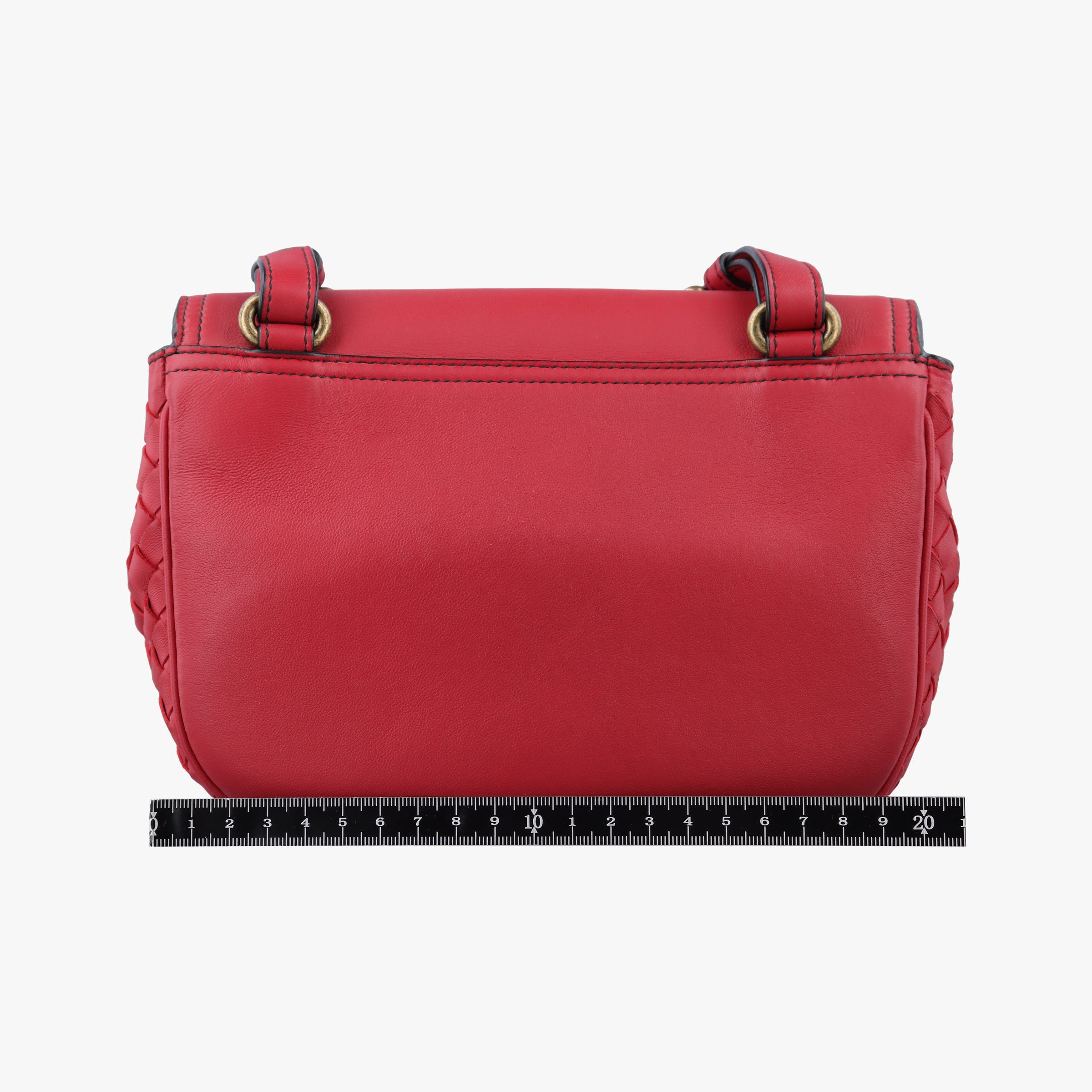 Vintage Bottega Veneta Luna Intrecciato Red lambskin  shoulderbag | stylenewstar