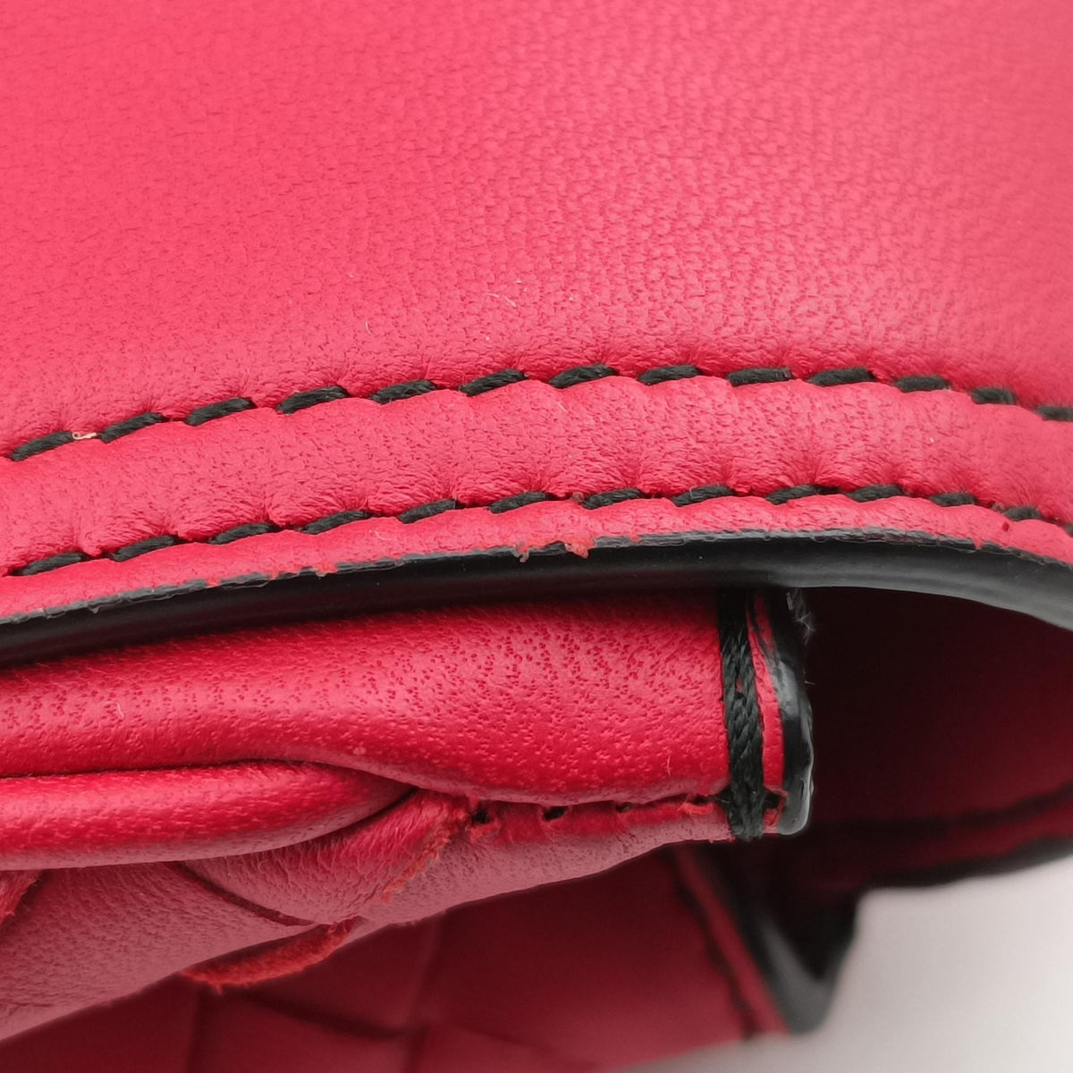 Vintage Bottega Veneta Luna Intrecciato Red lambskin  shoulderbag | stylenewstar