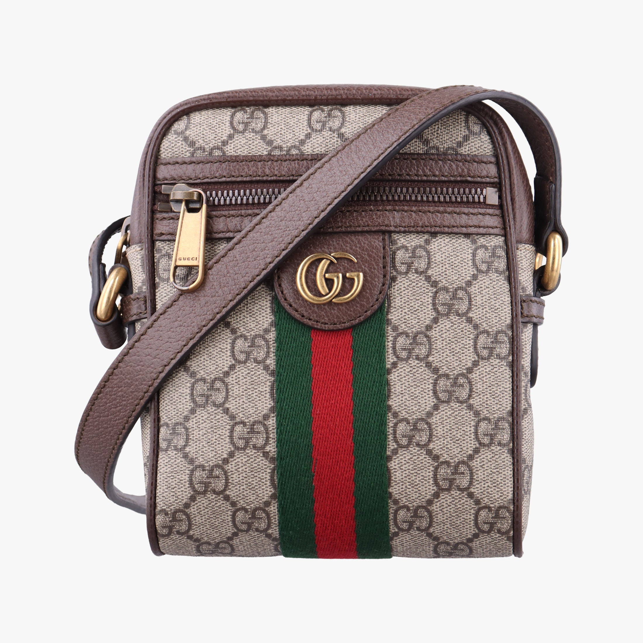 Pre-owned Gucci Ophidia Beige×brown PVC coated canvas×Leather 598127 shoulderbag | stylenewstar