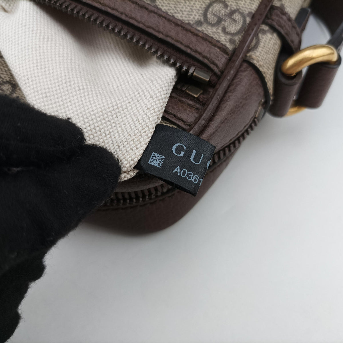 Pre-owned Gucci Ophidia Beige×brown PVC coated canvas×Leather 598127 shoulderbag | stylenewstar