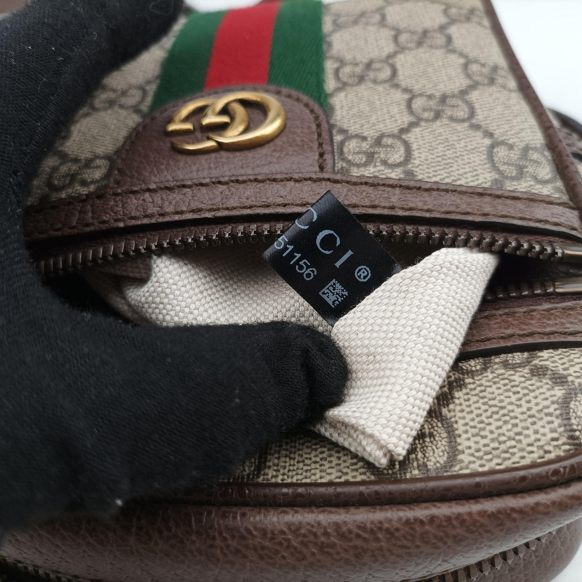Pre-owned Gucci Ophidia Beige×brown PVC coated canvas×Leather 598127 shoulderbag | stylenewstar