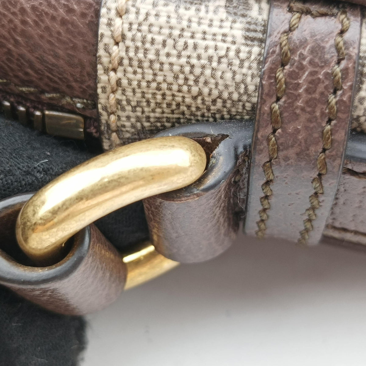 Pre-owned Gucci Ophidia Beige×brown PVC coated canvas×Leather 598127 shoulderbag | stylenewstar