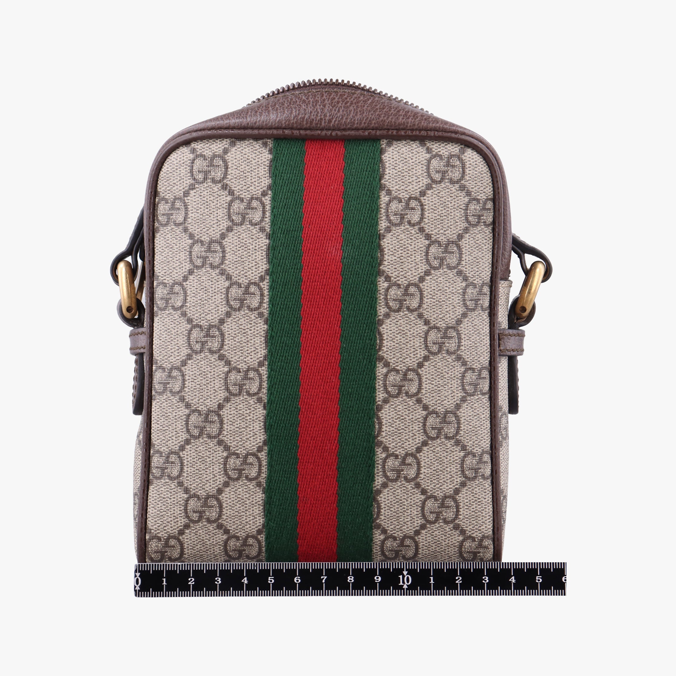 Pre-owned Gucci Ophidia Beige×brown PVC coated canvas×Leather 598127 shoulderbag | stylenewstar