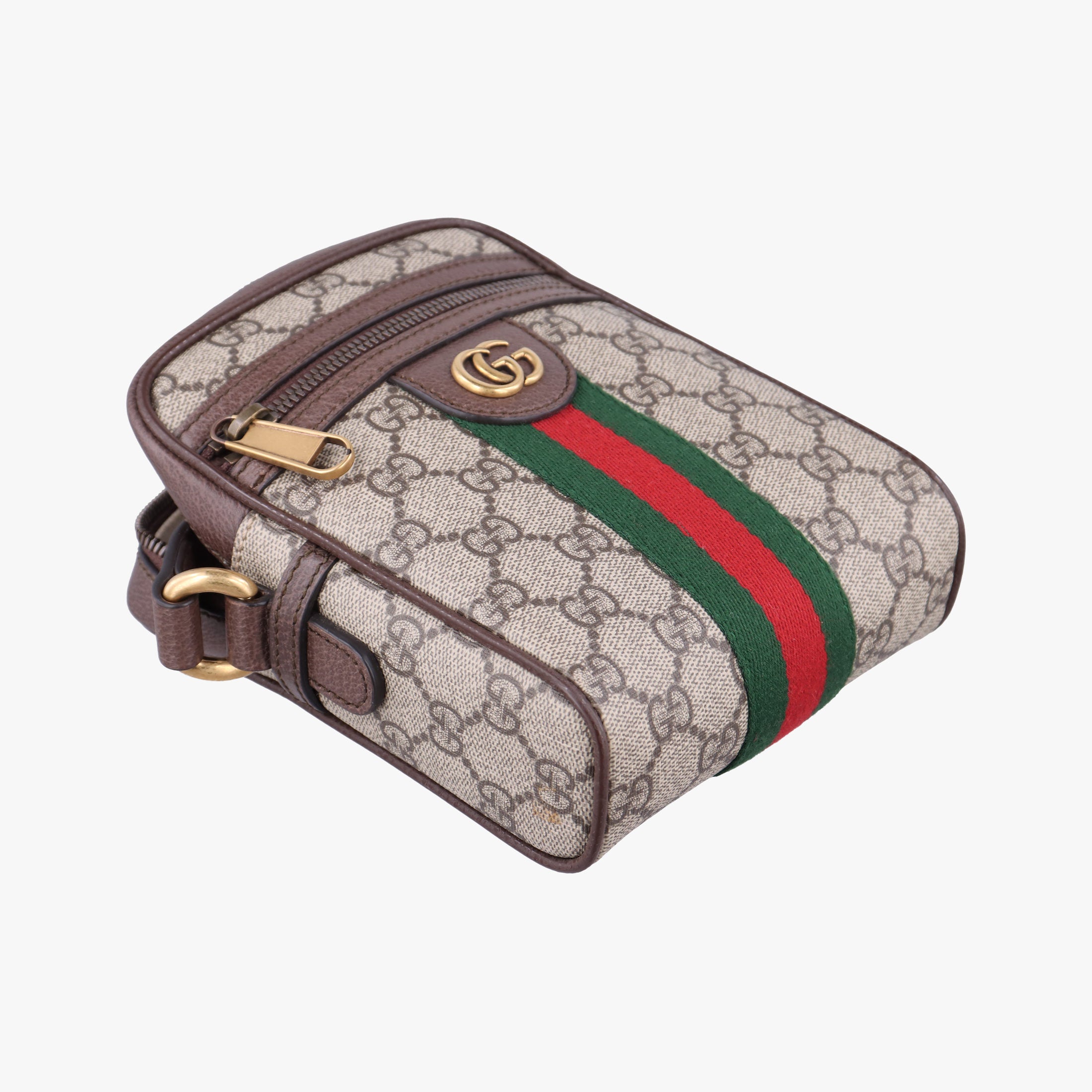 Pre-owned Gucci Ophidia Beige×brown PVC coated canvas×Leather 598127 shoulderbag | stylenewstar
