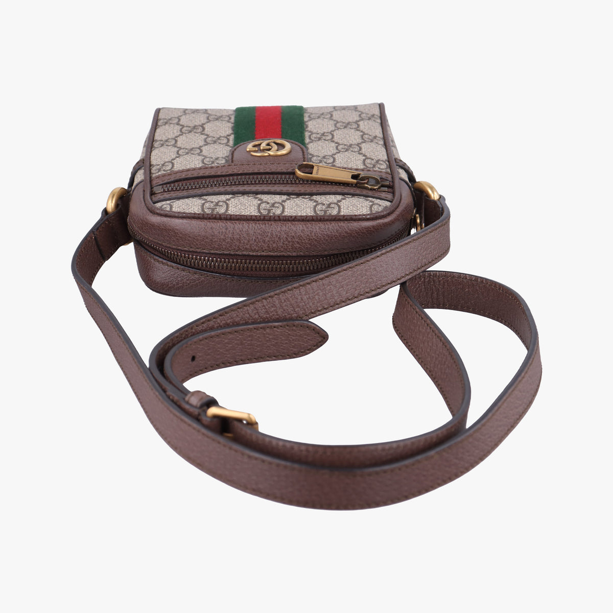 Pre-owned Gucci Ophidia Beige×brown PVC coated canvas×Leather 598127 shoulderbag | stylenewstar