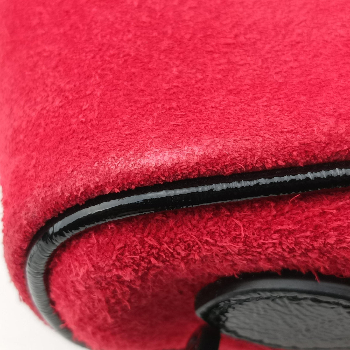 Secondhand Gucci OPHIDIA Black×red suede×leather 517350 shoulderbag | stylenewstar