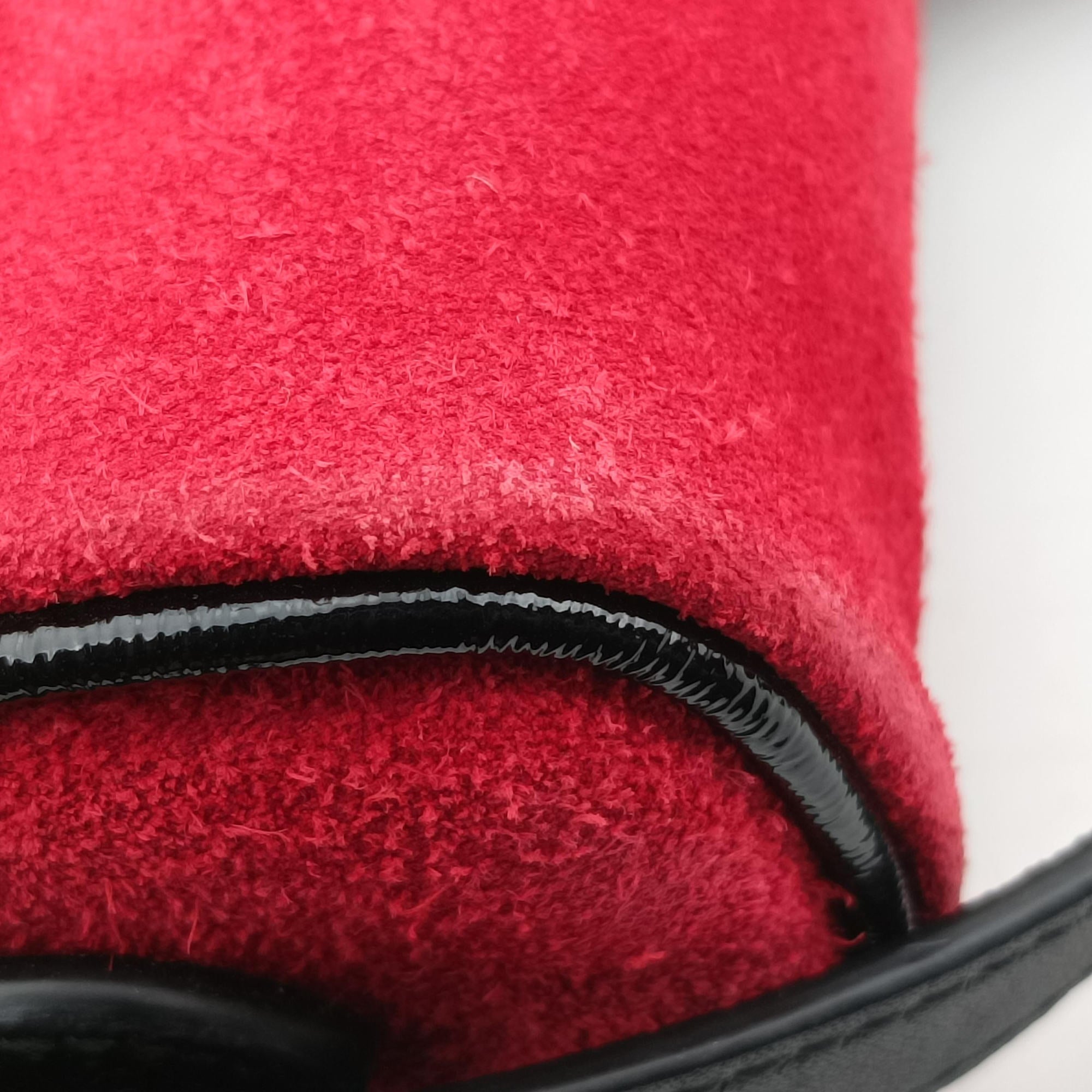 Secondhand Gucci OPHIDIA Black×red suede×leather 517350 shoulderbag | stylenewstar