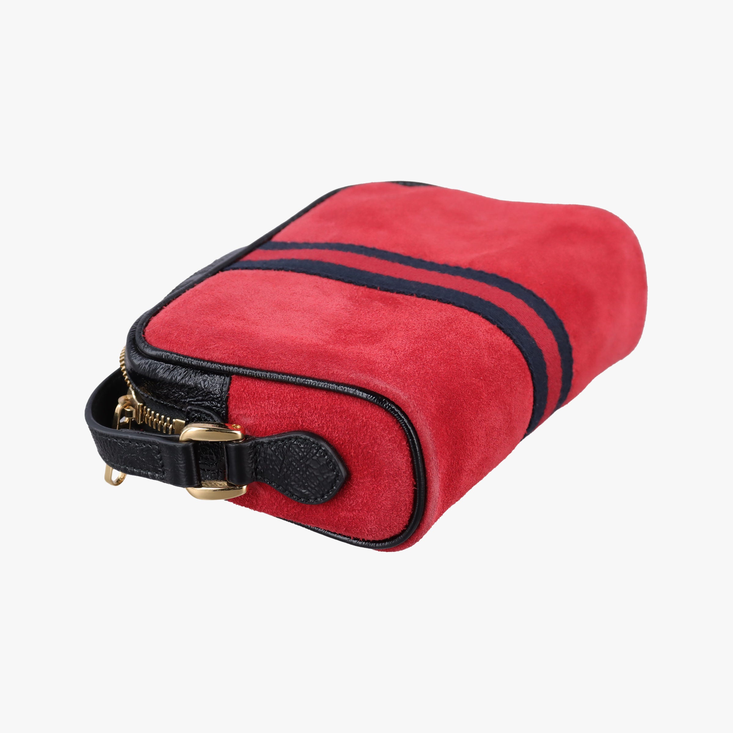 Secondhand Gucci OPHIDIA Black×red suede×leather 517350 shoulderbag | stylenewstar