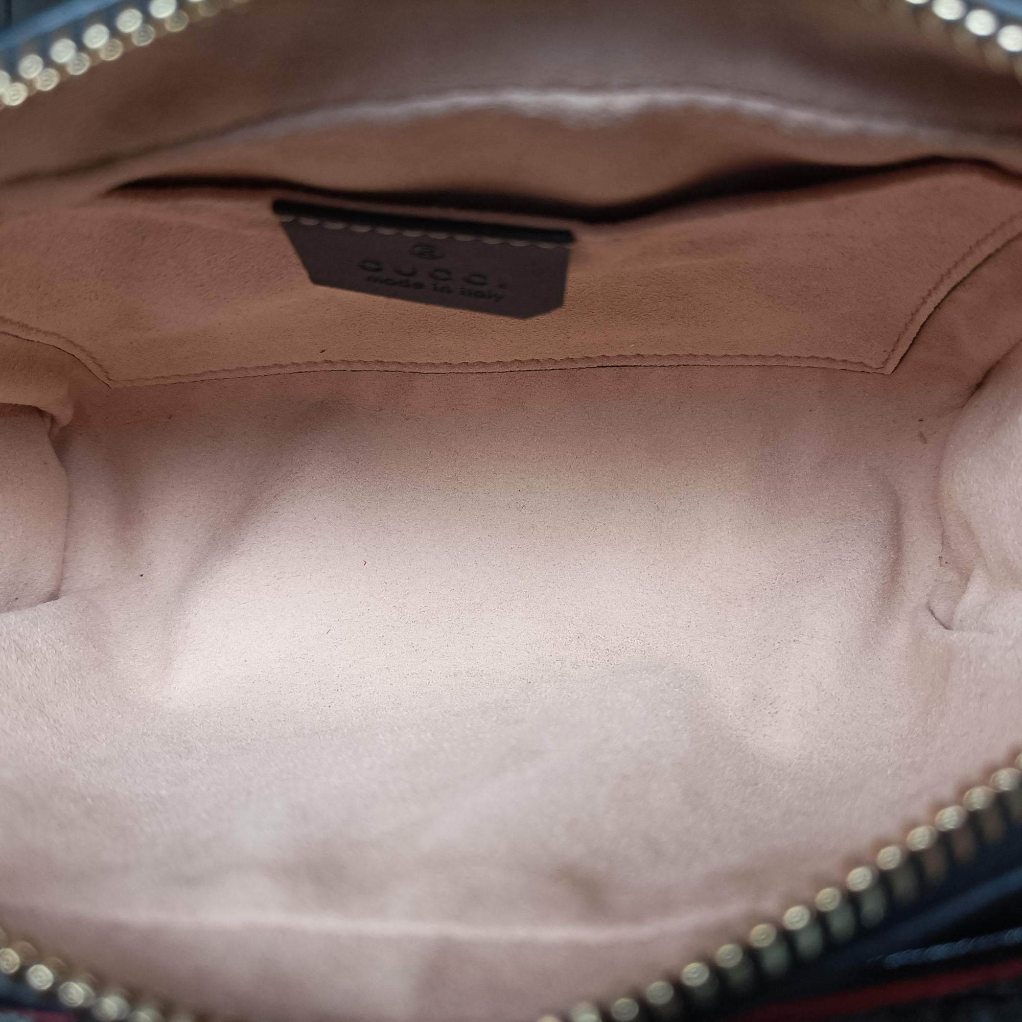 Secondhand Gucci OPHIDIA Black×red suede×leather 517350 shoulderbag | stylenewstar