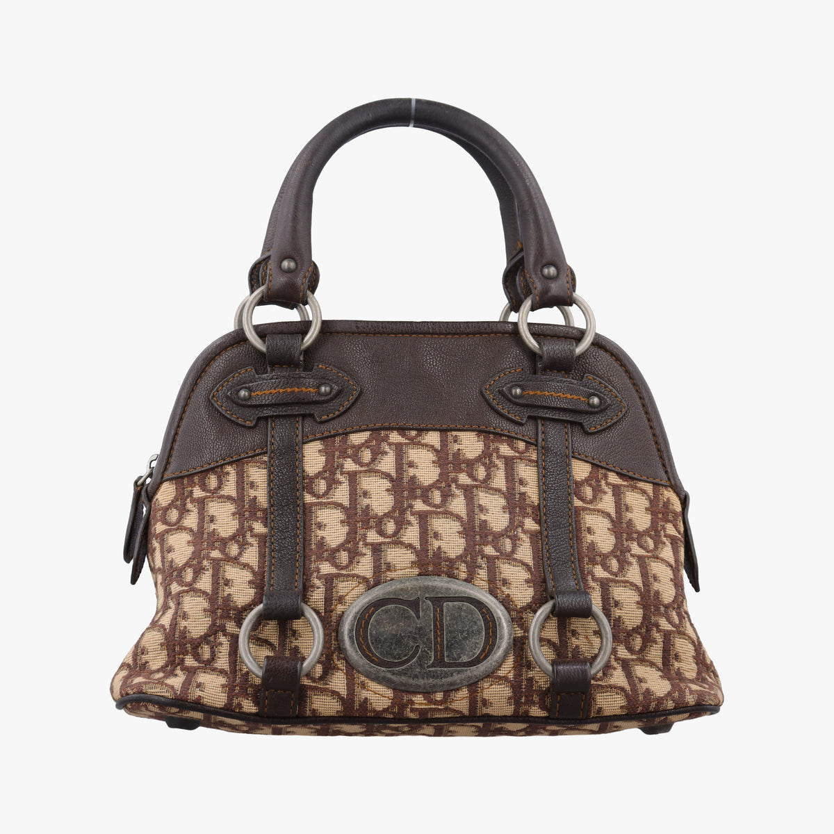Secondhand Christian Dior Trotter Brown Canvas × Leather  handbag | stylenewstar