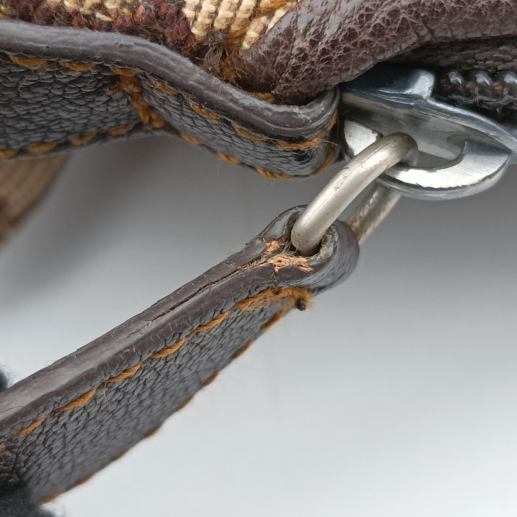 Secondhand Christian Dior Trotter Brown Canvas × Leather  handbag | stylenewstar