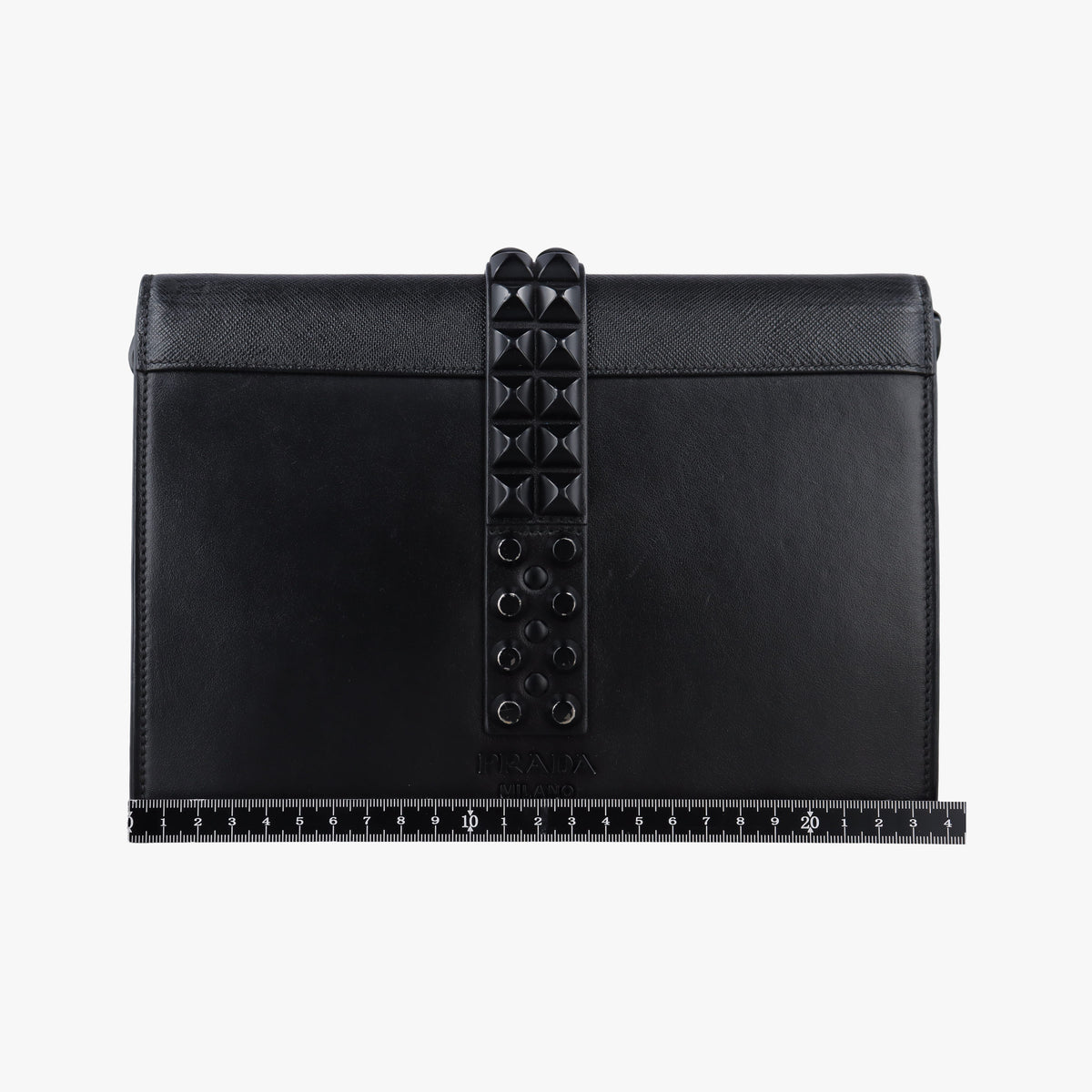 Secondhand Prada Electra Studded Black Leather 1BD120 shoulderbag | stylenewstar