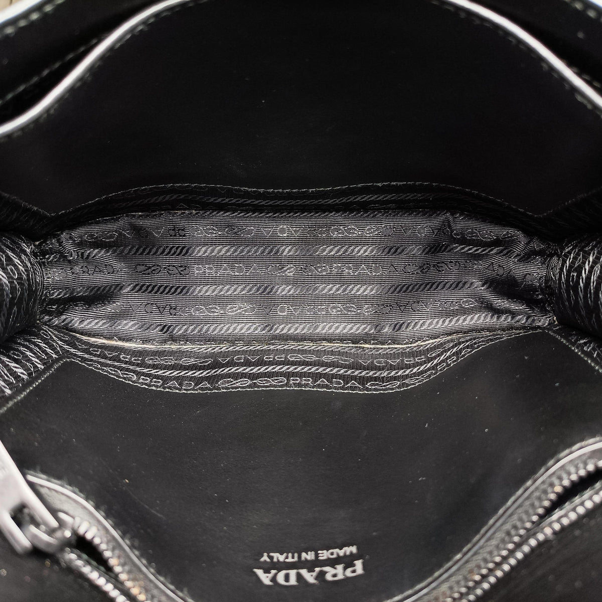 Secondhand Prada Electra Studded Black Leather 1BD120 shoulderbag | stylenewstar