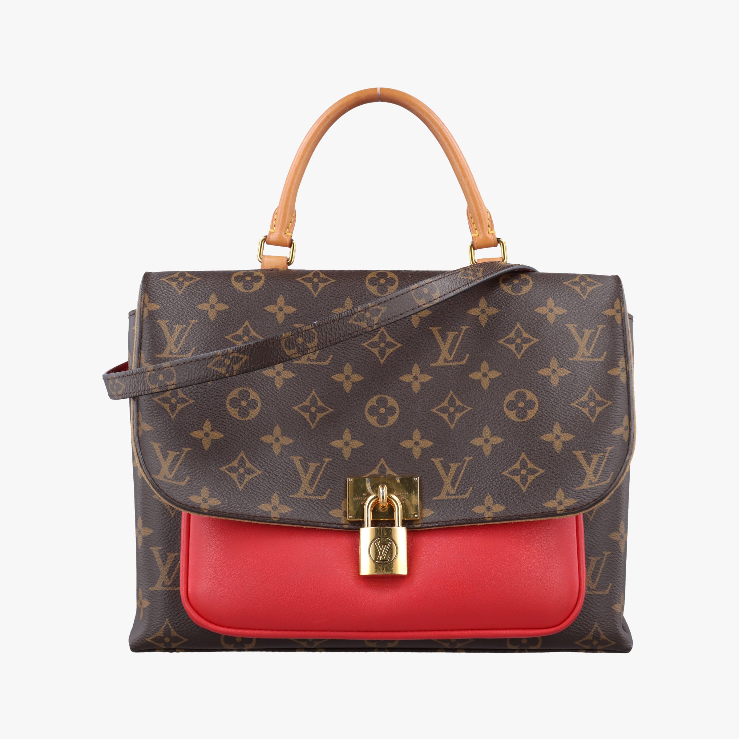Vintage Louis Vuitton MARIGNAN Brown×COQUELICOT Monogram Canvas×calf leather M44544 shoulderbag | stylenewstar