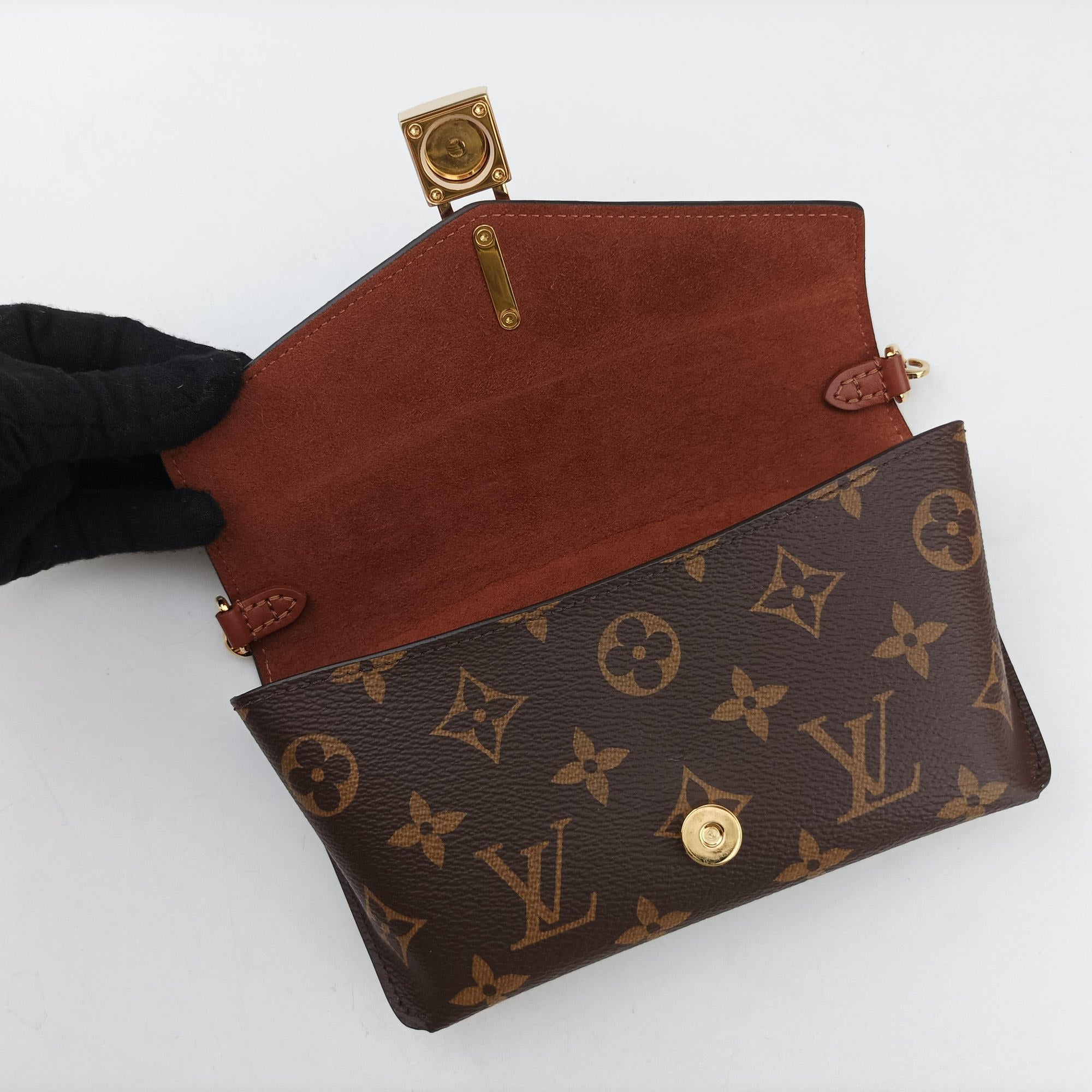 Pre-owned Louis Vuitton Padlock on strap Brown Monogram canvas×calf leather M80763 shoulderbag | stylenewstar