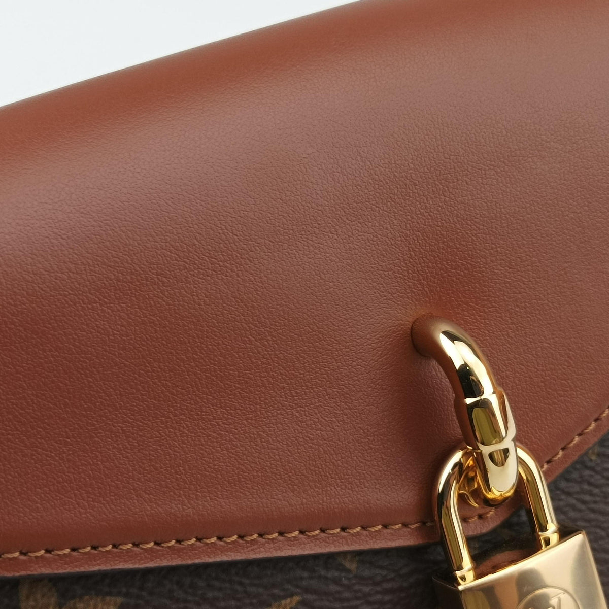Pre-owned Louis Vuitton Padlock on strap Brown Monogram canvas×calf leather M80763 shoulderbag | stylenewstar