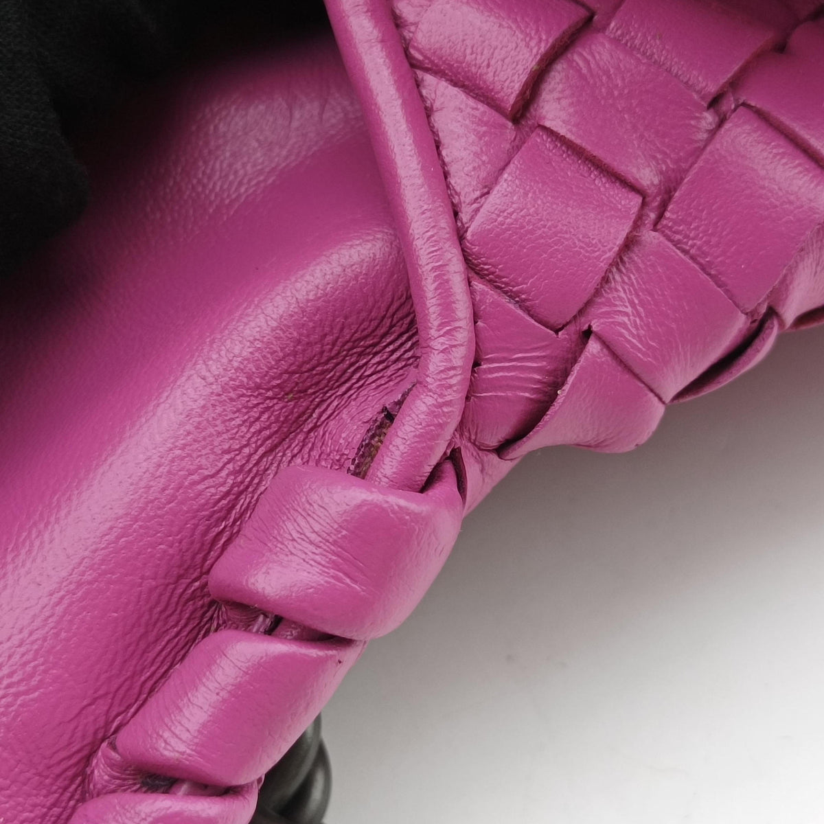 Pre-owned Bottega Veneta Intrecciato Olimpia Pink lambskin  shoulderbag | stylenewstar