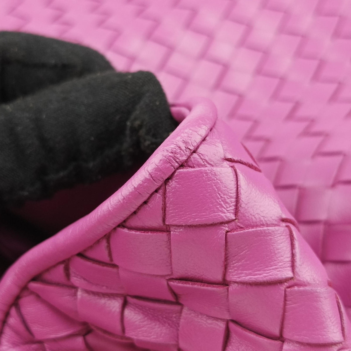 Pre-owned Bottega Veneta Intrecciato Olimpia Pink lambskin  shoulderbag | stylenewstar