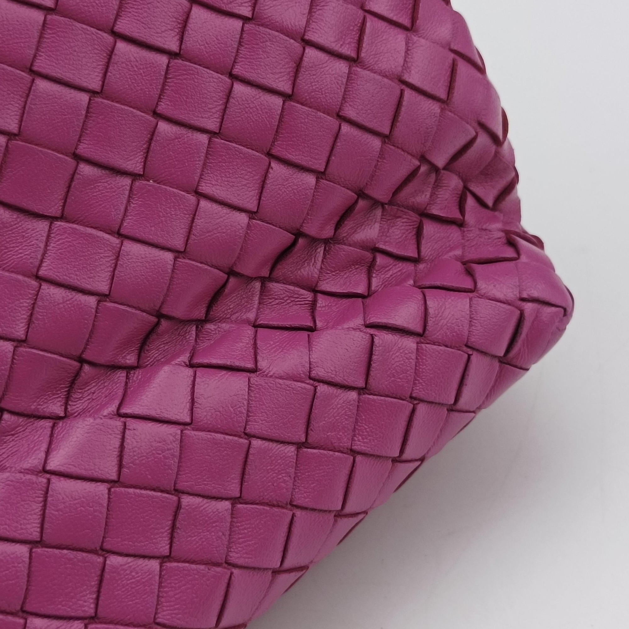 Pre-owned Bottega Veneta Intrecciato Olimpia Pink lambskin  shoulderbag | stylenewstar