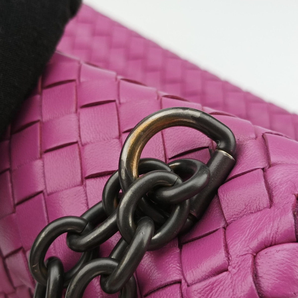 Pre-owned Bottega Veneta Intrecciato Olimpia Pink lambskin  shoulderbag | stylenewstar
