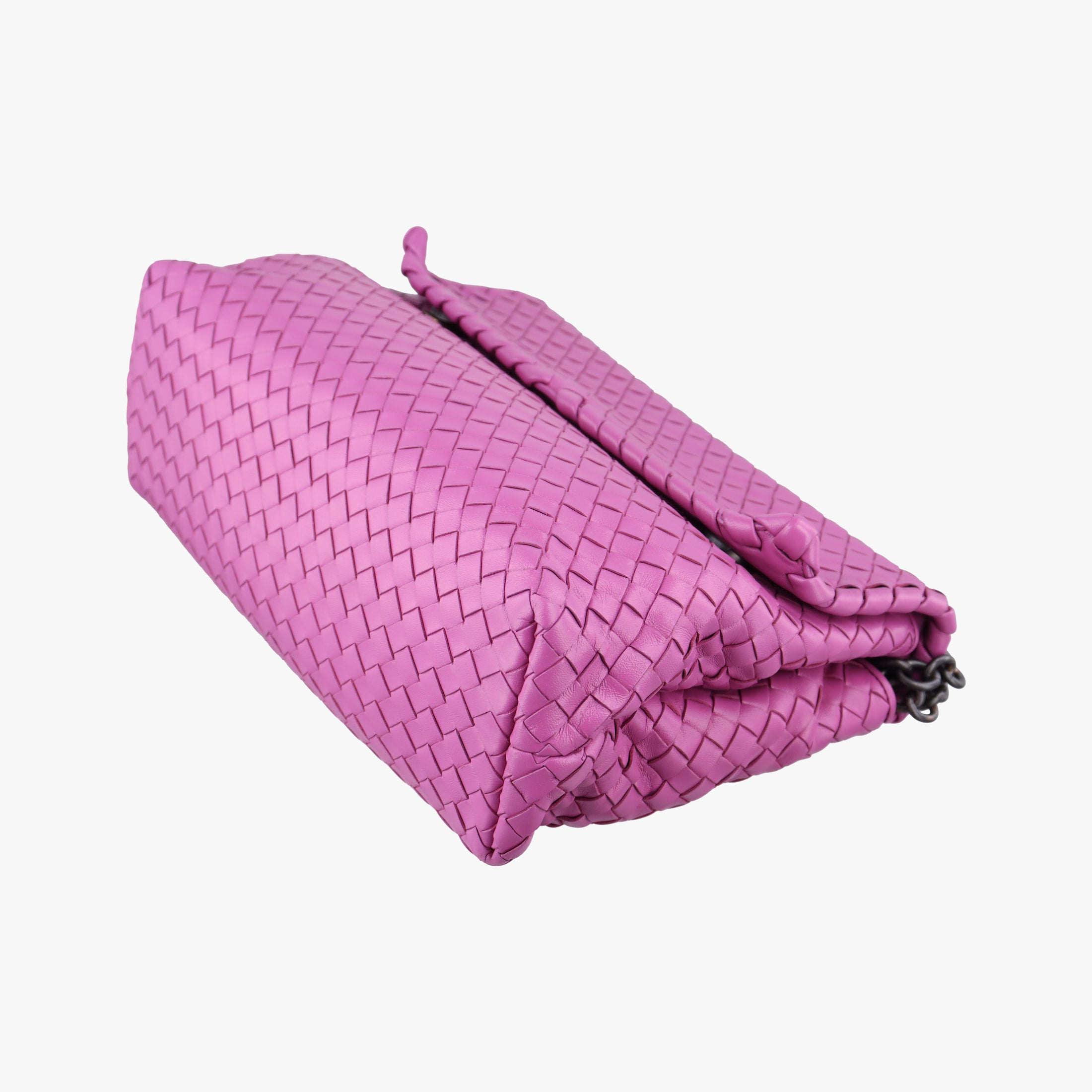 Pre-owned Bottega Veneta Intrecciato Olimpia Pink lambskin  shoulderbag | stylenewstar