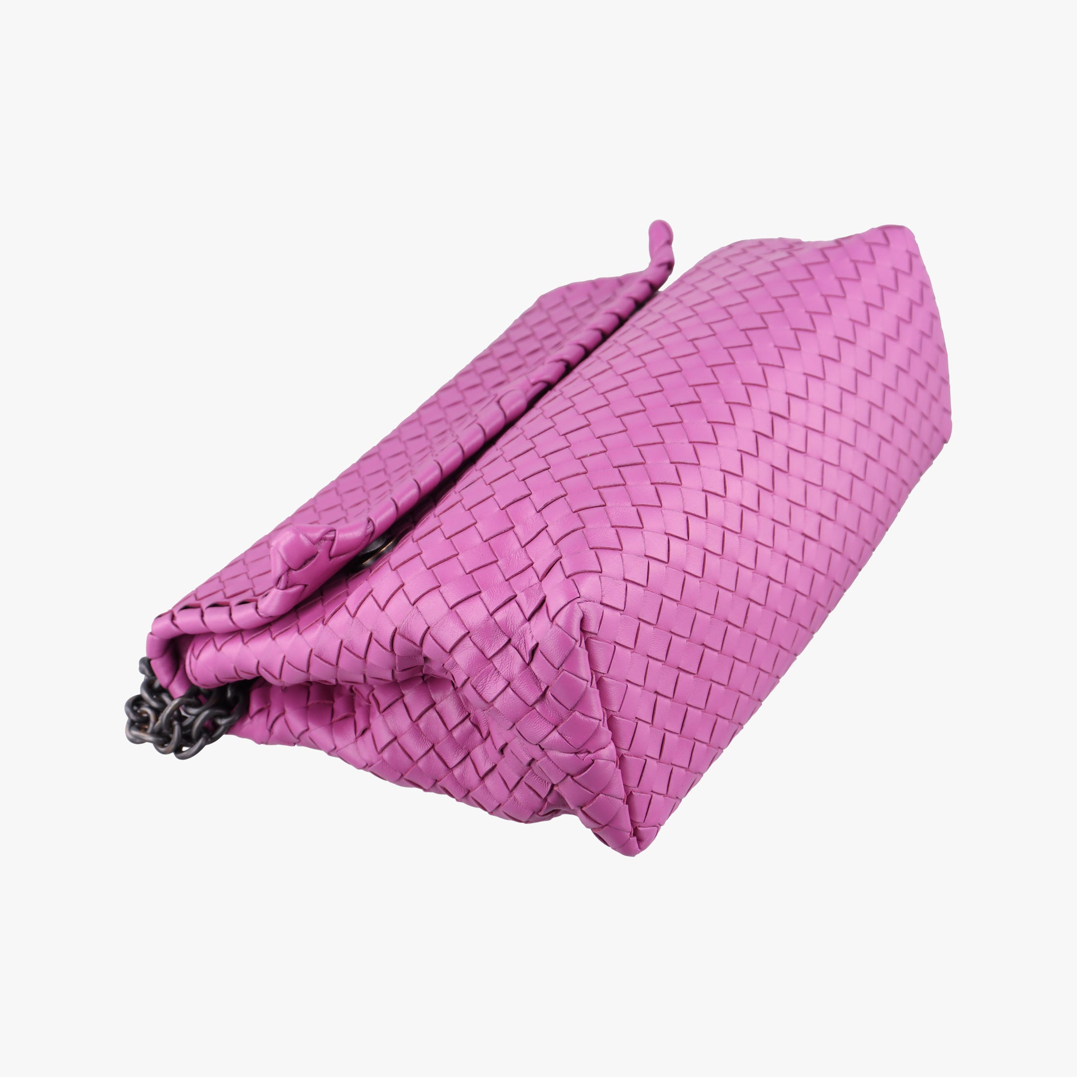 Pre-owned Bottega Veneta Intrecciato Olimpia Pink lambskin  shoulderbag | stylenewstar