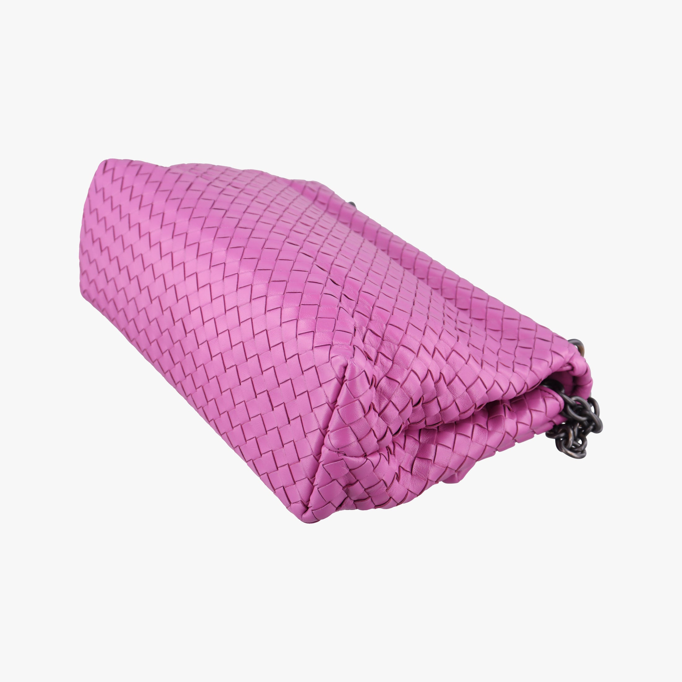 Pre-owned Bottega Veneta Intrecciato Olimpia Pink lambskin  shoulderbag | stylenewstar