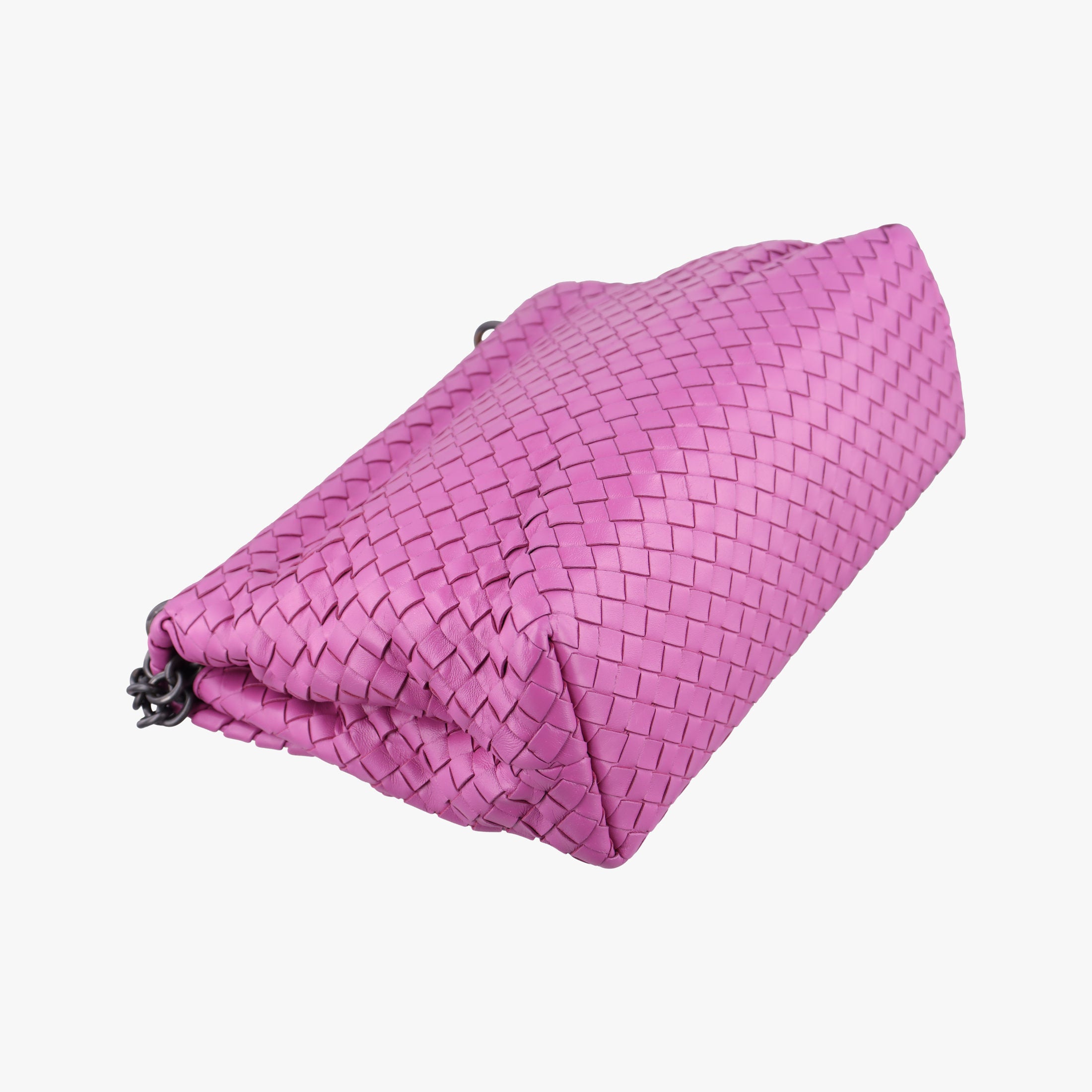 Pre-owned Bottega Veneta Intrecciato Olimpia Pink lambskin  shoulderbag | stylenewstar