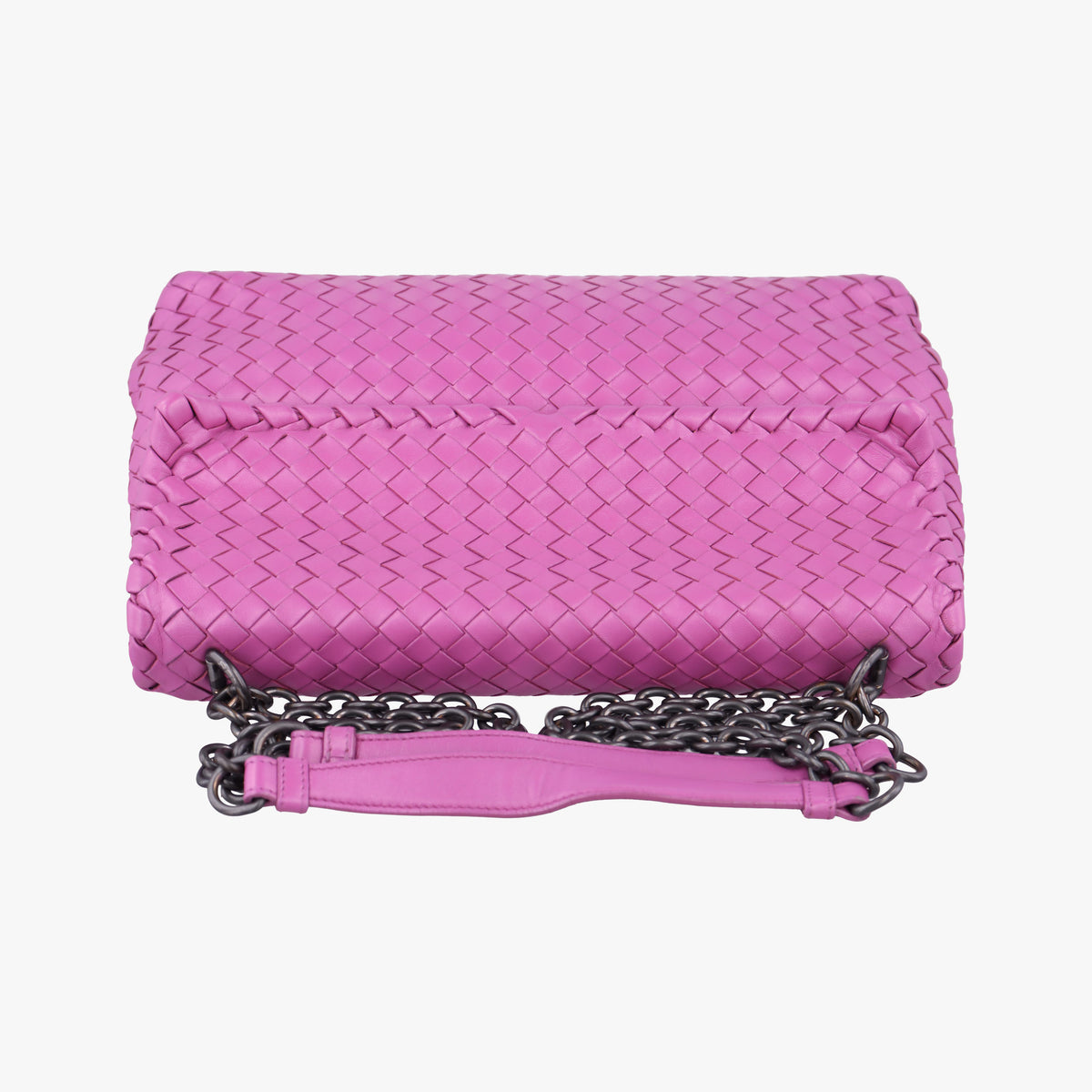 Pre-owned Bottega Veneta Intrecciato Olimpia Pink lambskin  shoulderbag | stylenewstar