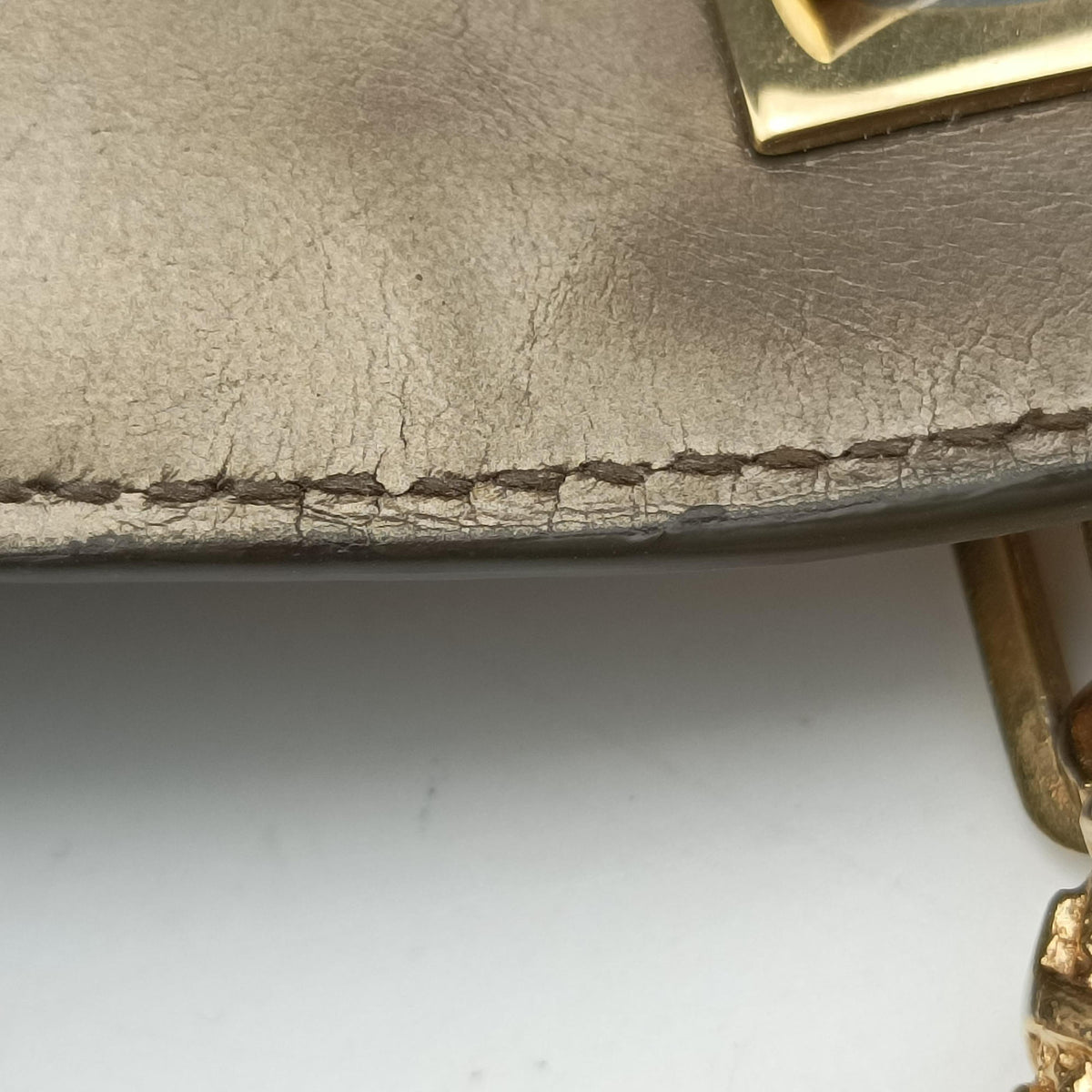 Secondhand Gucci tiger head Golden Leather 001.41 shoulderbag | stylenewstar