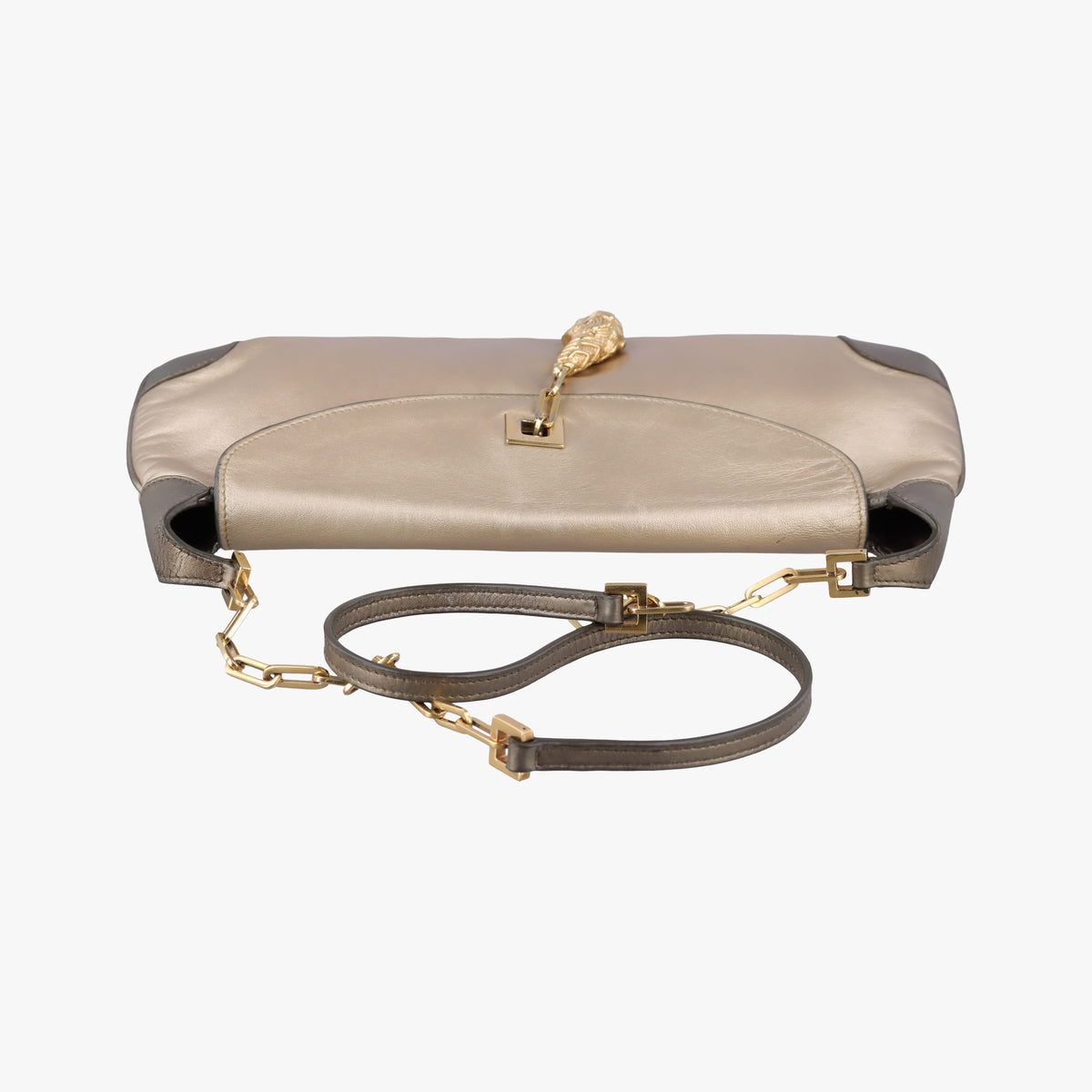 Secondhand Gucci tiger head Golden Leather 001.41 shoulderbag | stylenewstar