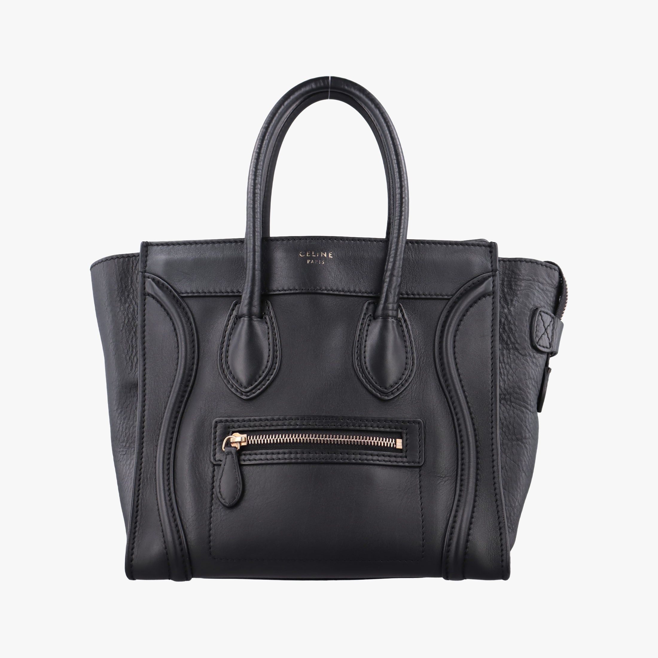 Pre-owned Celine Luggage Micro shopper Black Leather  handbag | stylenewstar